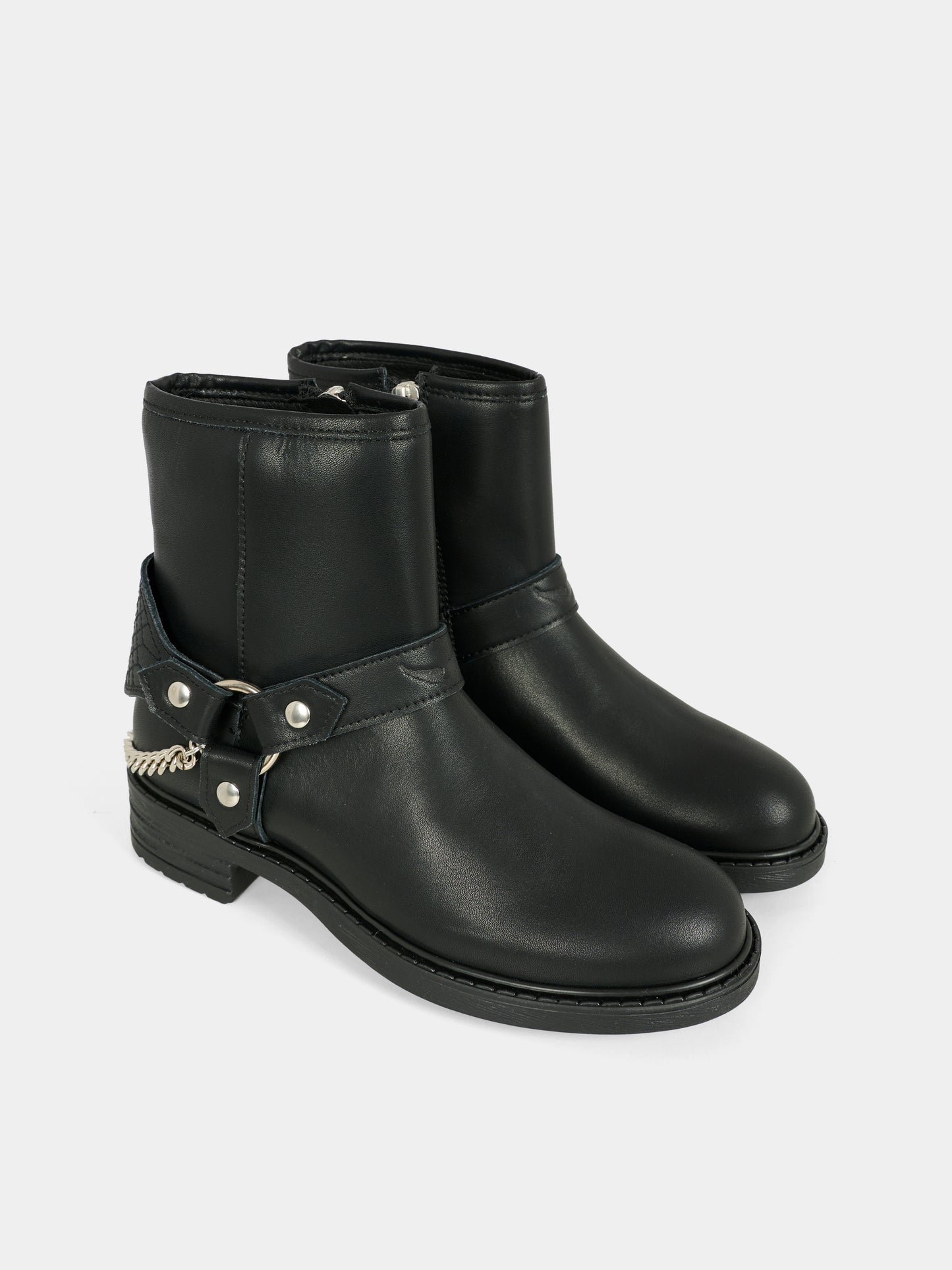 Stivaletti neri per bambina con ali,Zadig & Voltaire Kids,X60494 09B