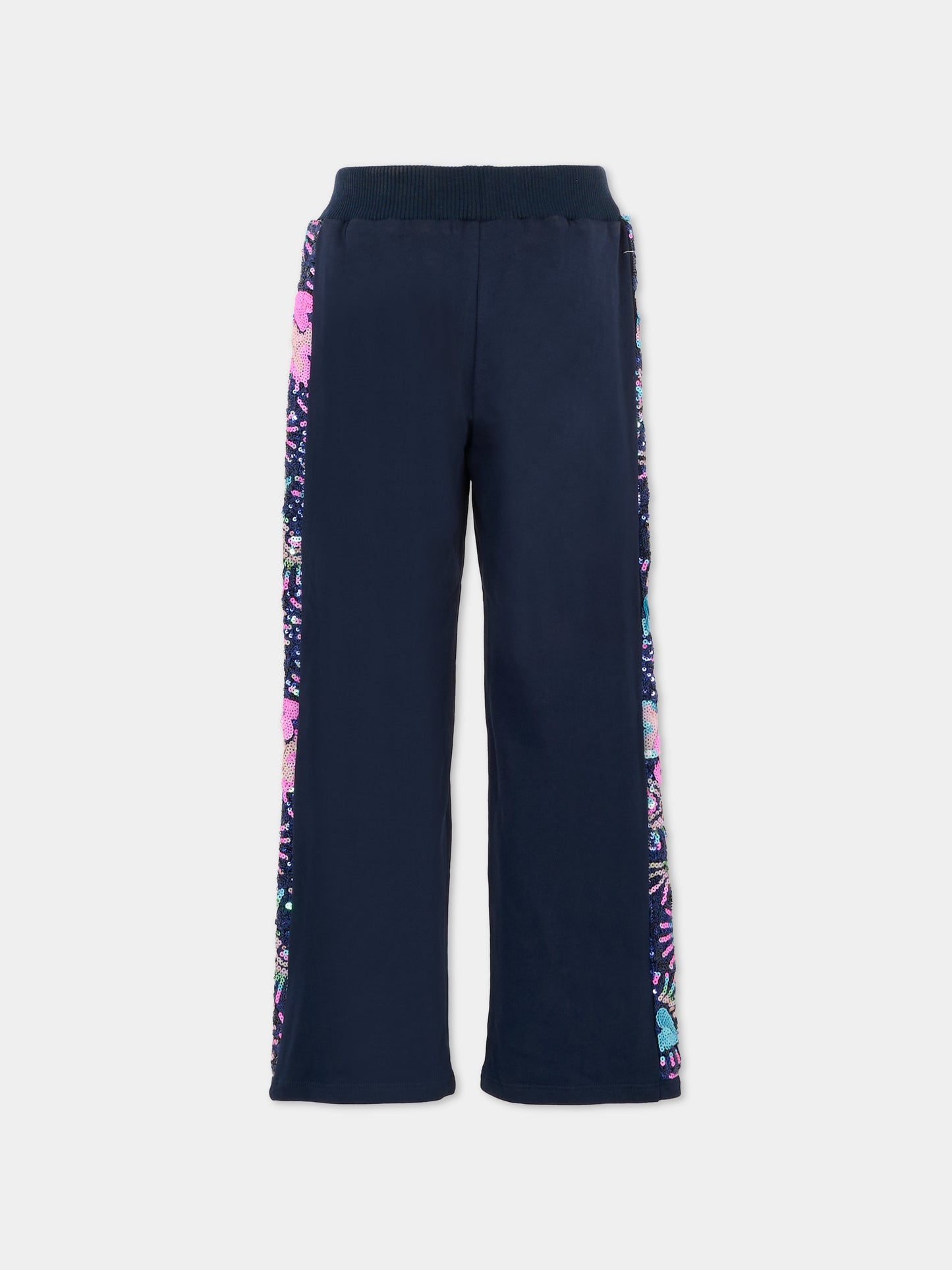 Pantaloni blu per bambina con paillettes,Billieblush,U21592 85T