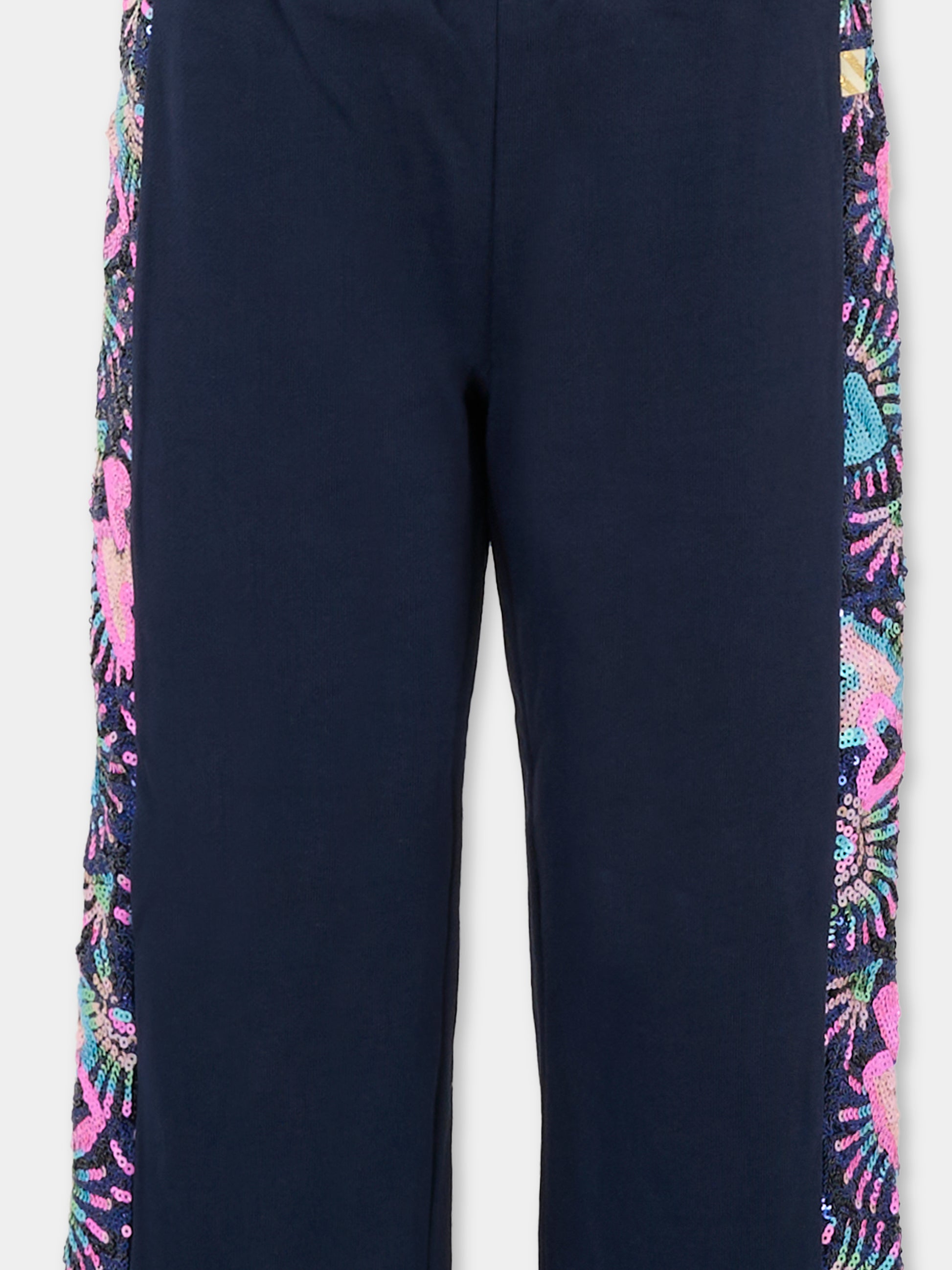 Pantaloni blu per bambina con paillettes,Billieblush,U21592 85T