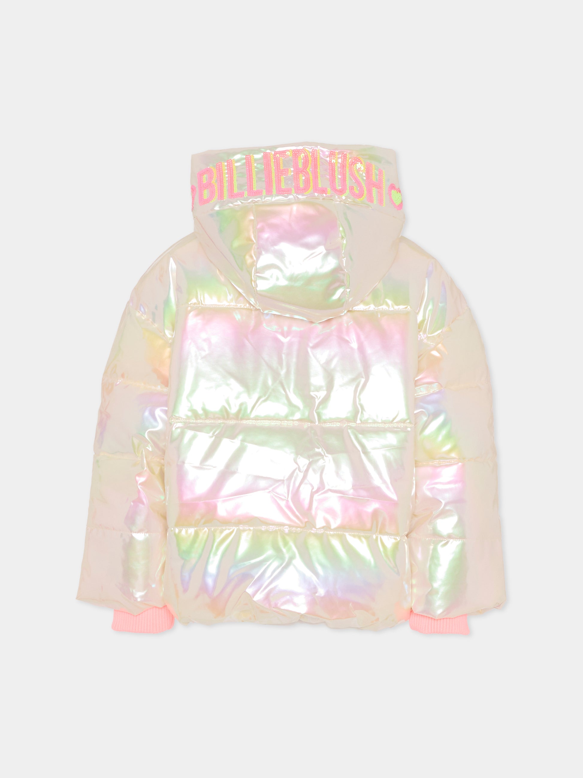 Piumino rosa per bambina con logo,Billieblush,U21598 Z41