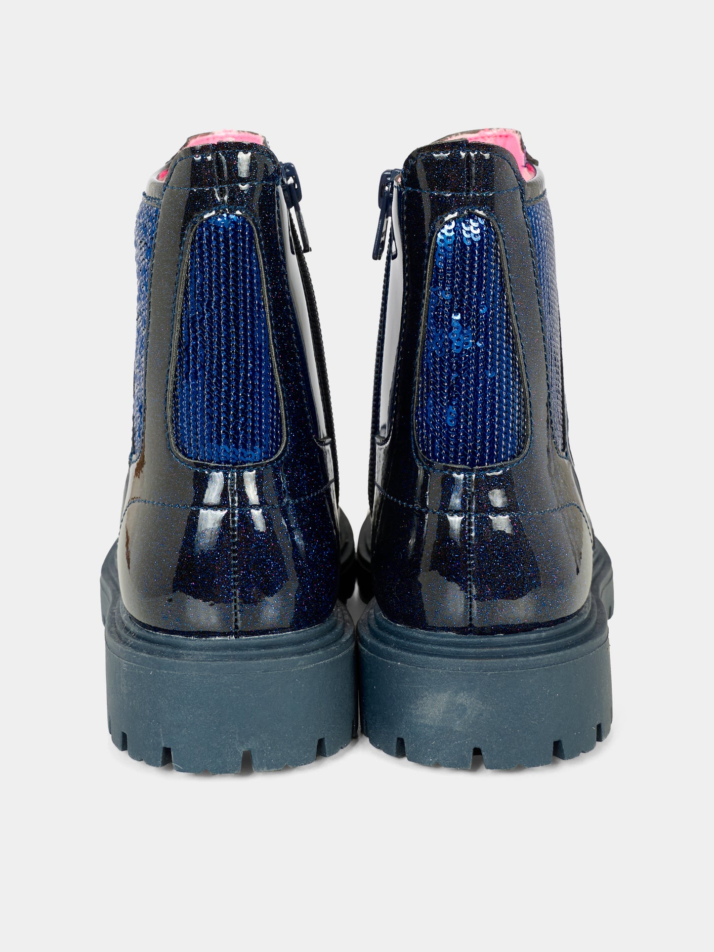 Stivaletti blu per bambina con logo,Billieblush,U21638 85T