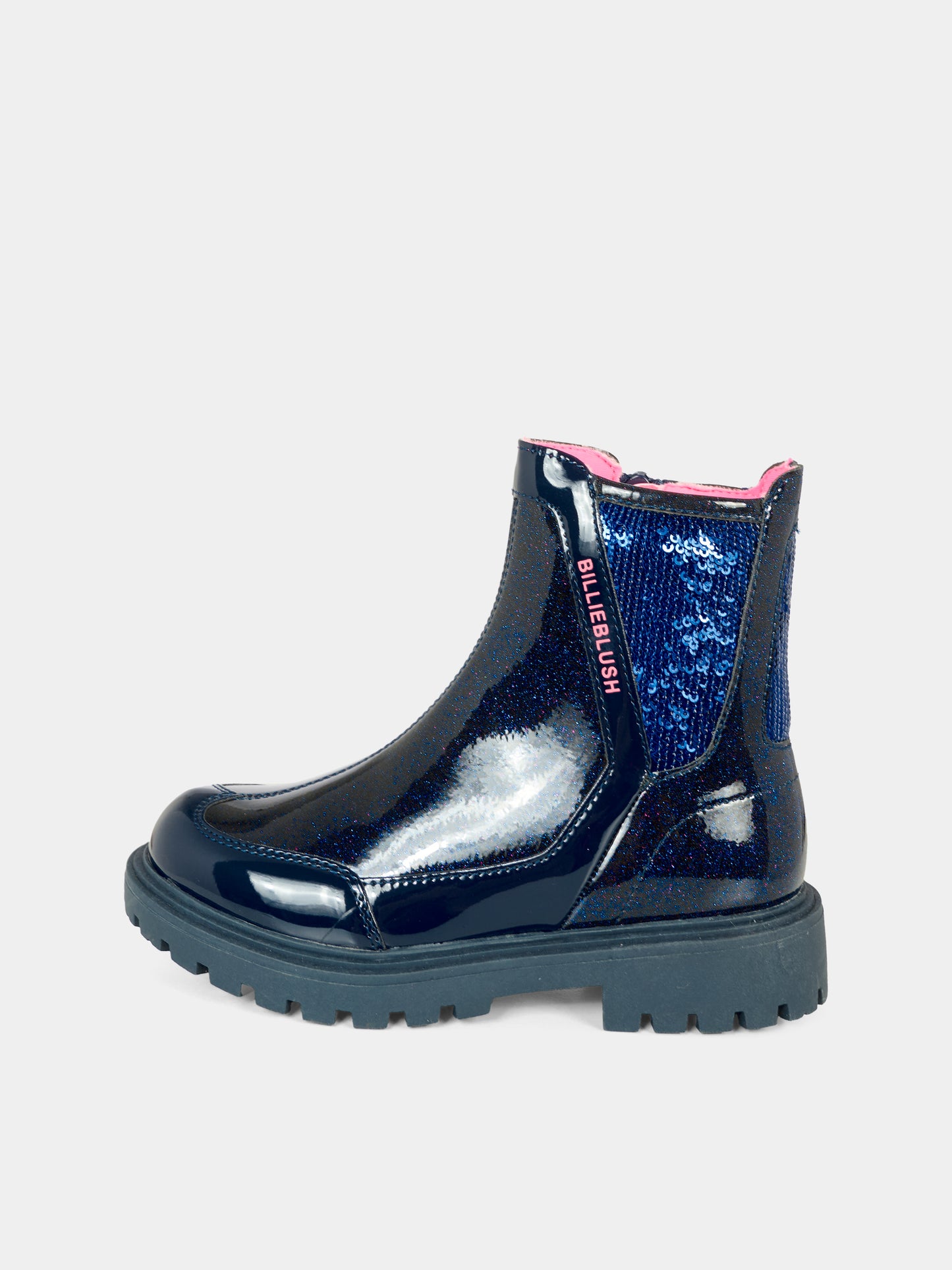 Stivaletti blu per bambina con logo,Billieblush,U21638 85T