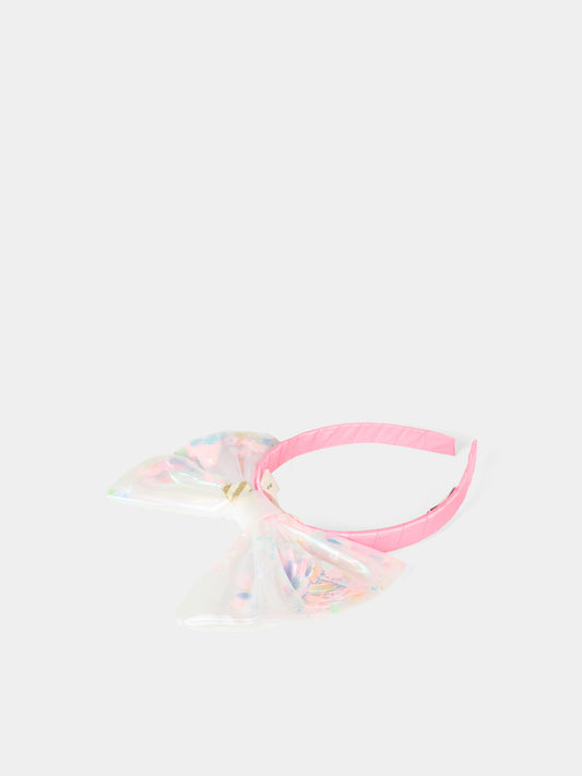 Cerchietto rosa per bambina con fiocco,Billieblush,U21647 473