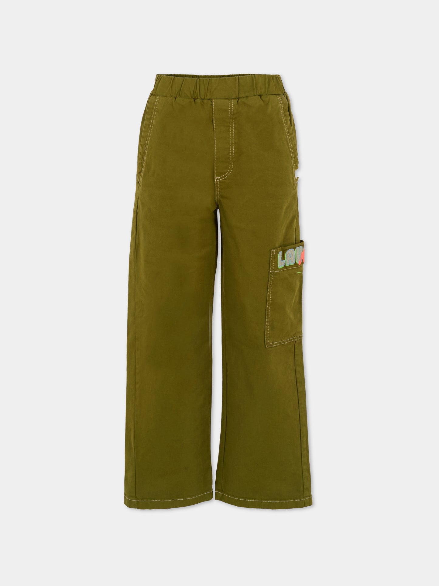 Pantaloni verdi per bambino con ricamo,Billieblush,U21202 64T