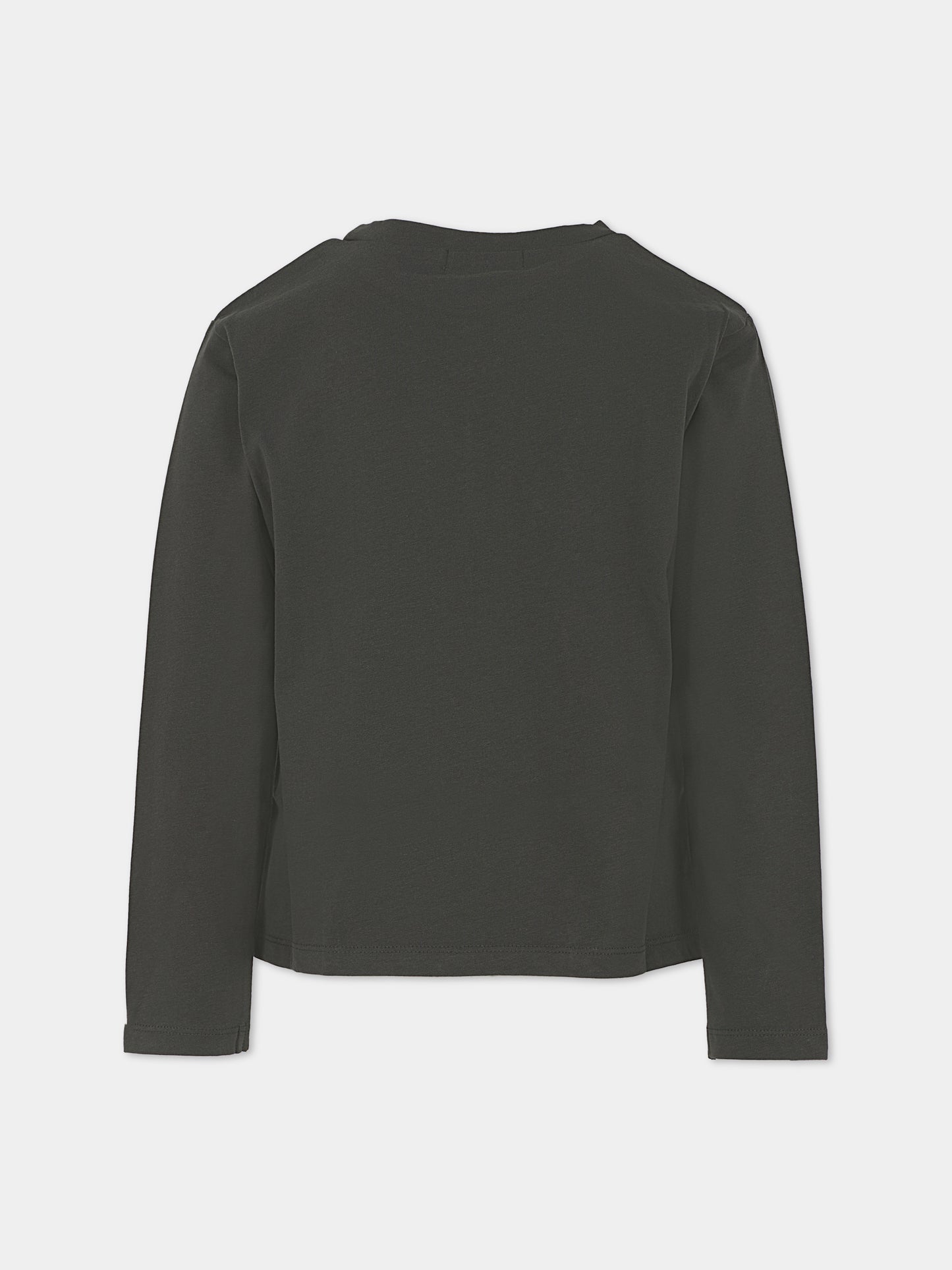 T-shirt girigia per bambina con stampa tigre,Billieblush,U21226 062