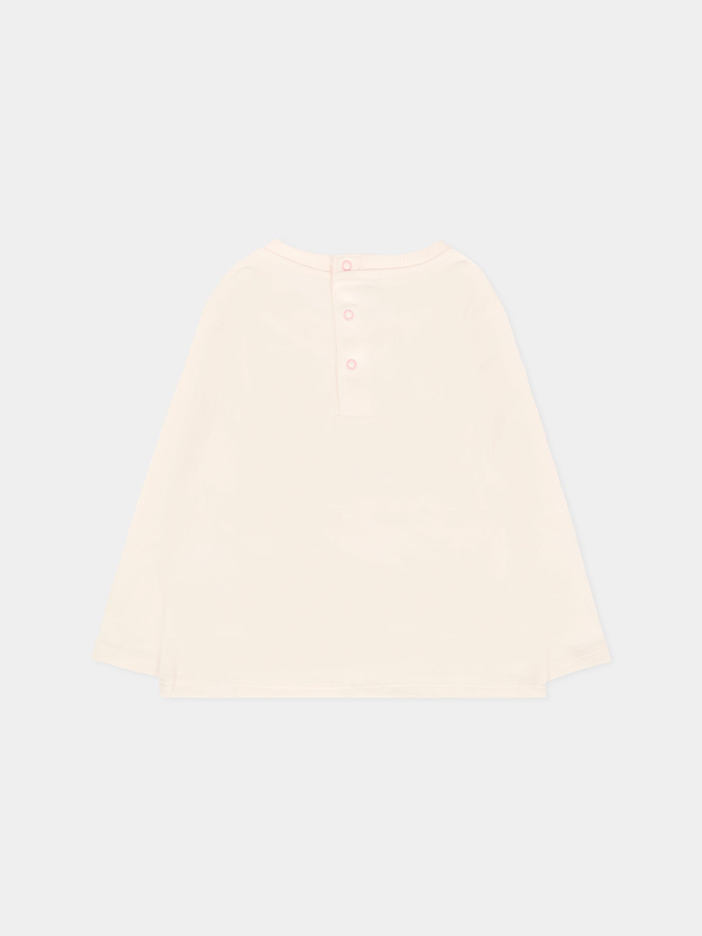 T-shirt avorio per neonata con pecora,Billieblush,U21262 121