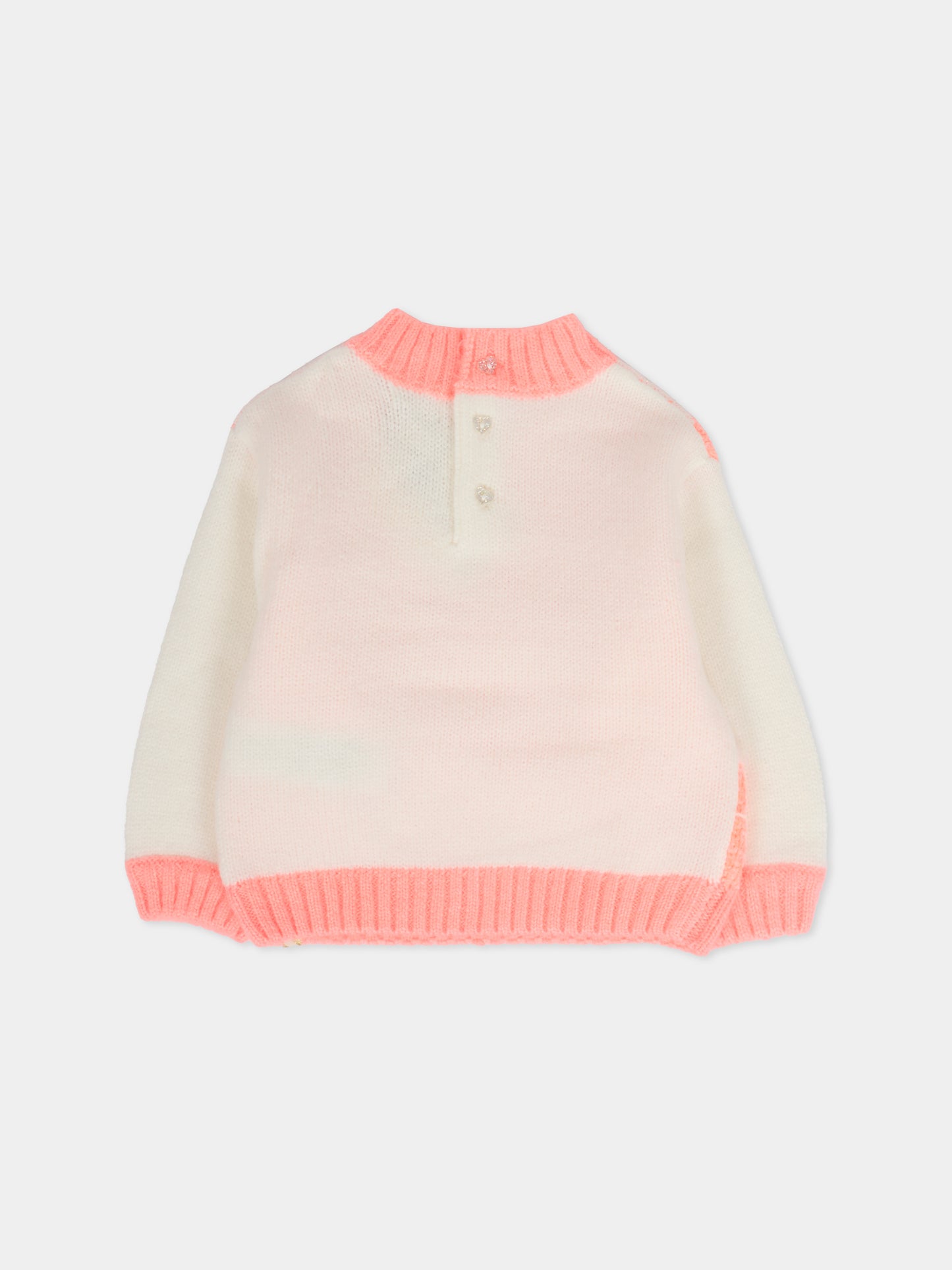Maglione rosa per neonata con nuvole,Billieblush,U21268 N74