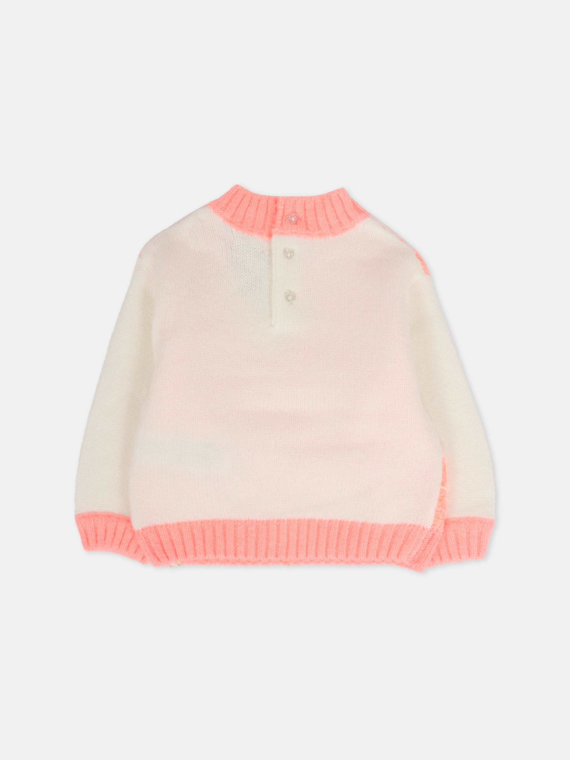 Maglione rosa per neonata con nuvole,Billieblush,U21268 N74