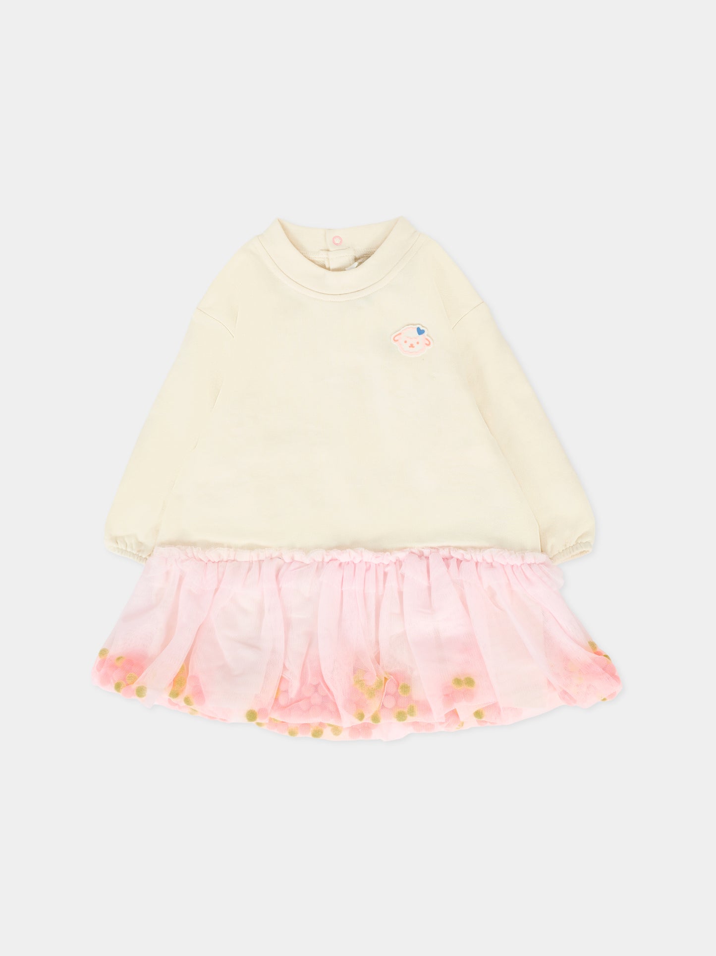 Vestito avorio per neonata con pecora,Billieblush,U21281 243