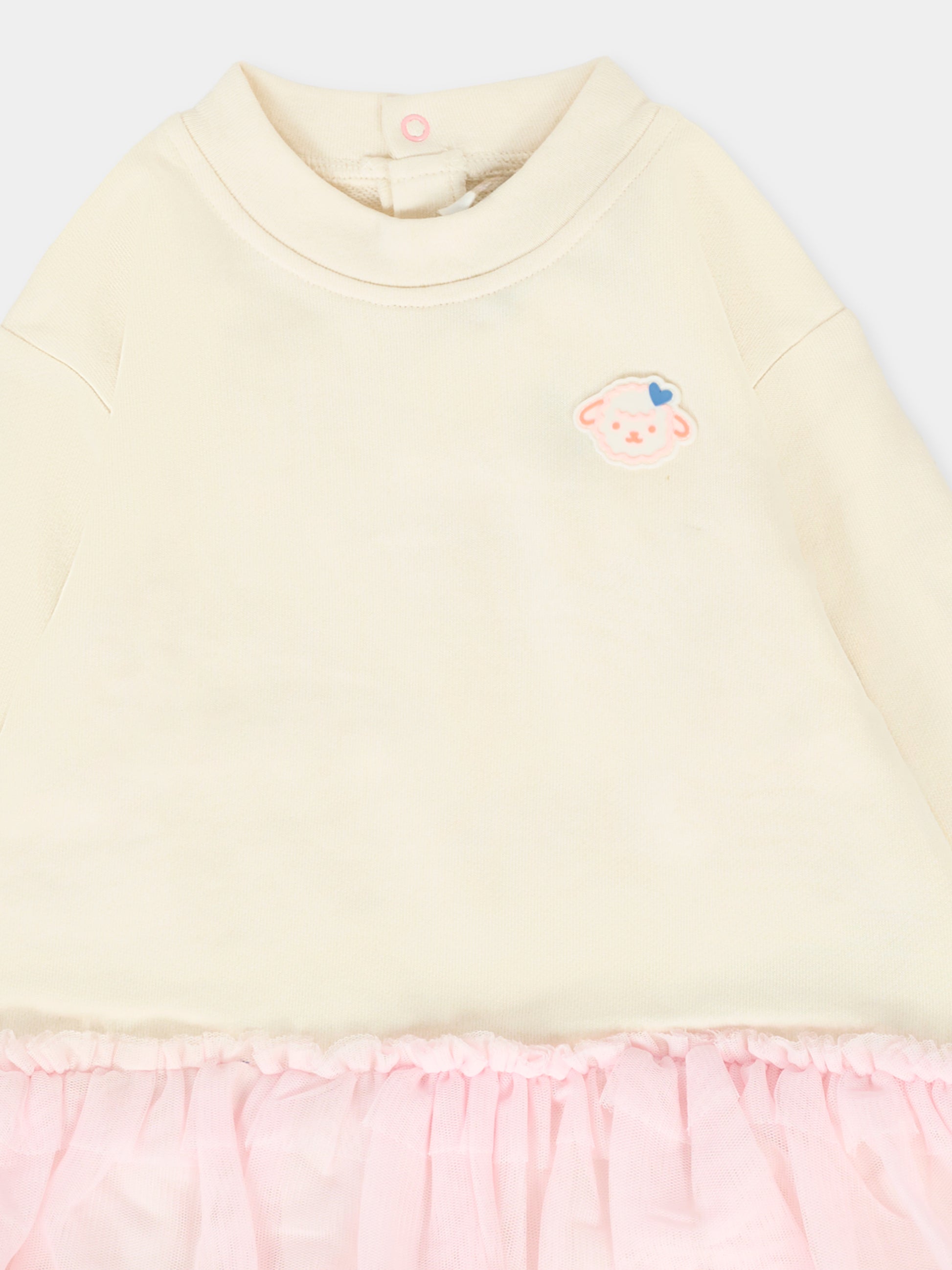 Vestito avorio per neonata con pecora,Billieblush,U21281 243