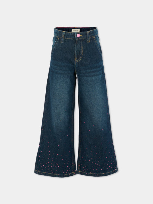 Jeans denim per bambina con paillettes,Billieblush,U21326 Z22