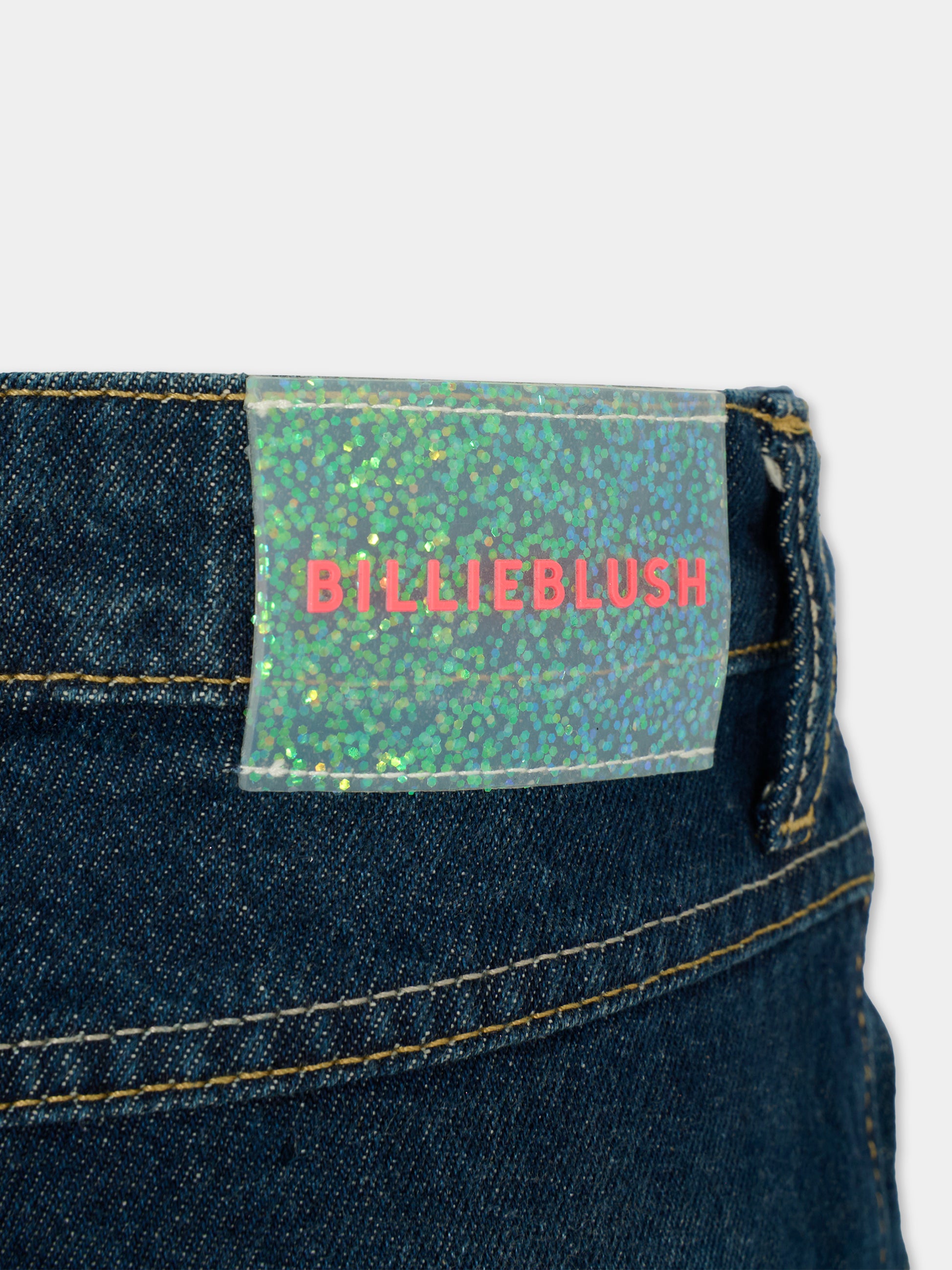 Jeans denim per bambina con paillettes,Billieblush,U21326 Z22