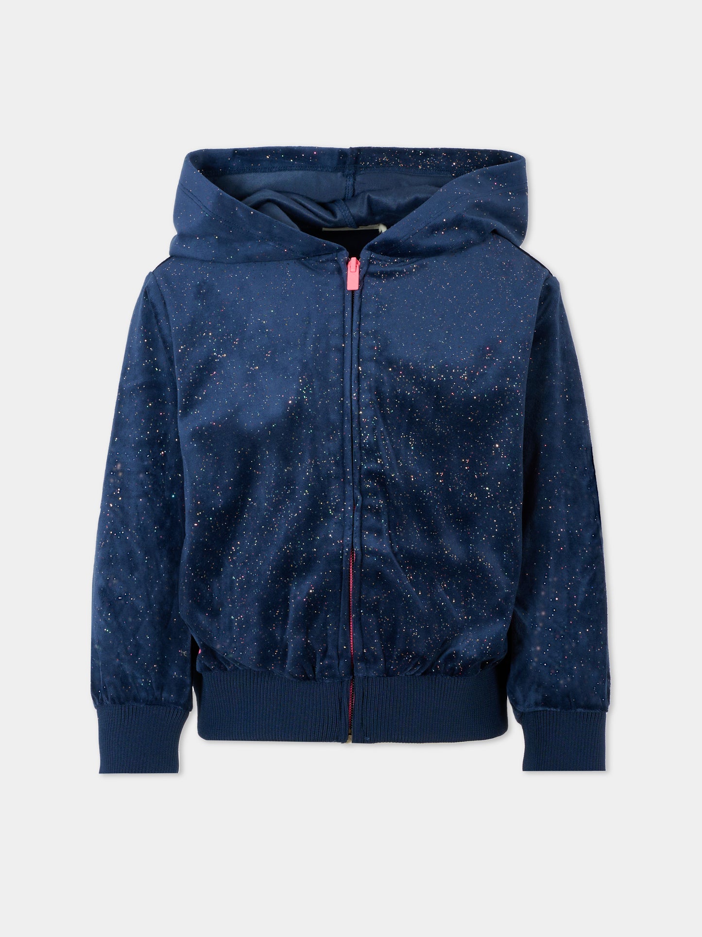 Felpa blu per bambina con lurex,Billieblush,U21365 85T