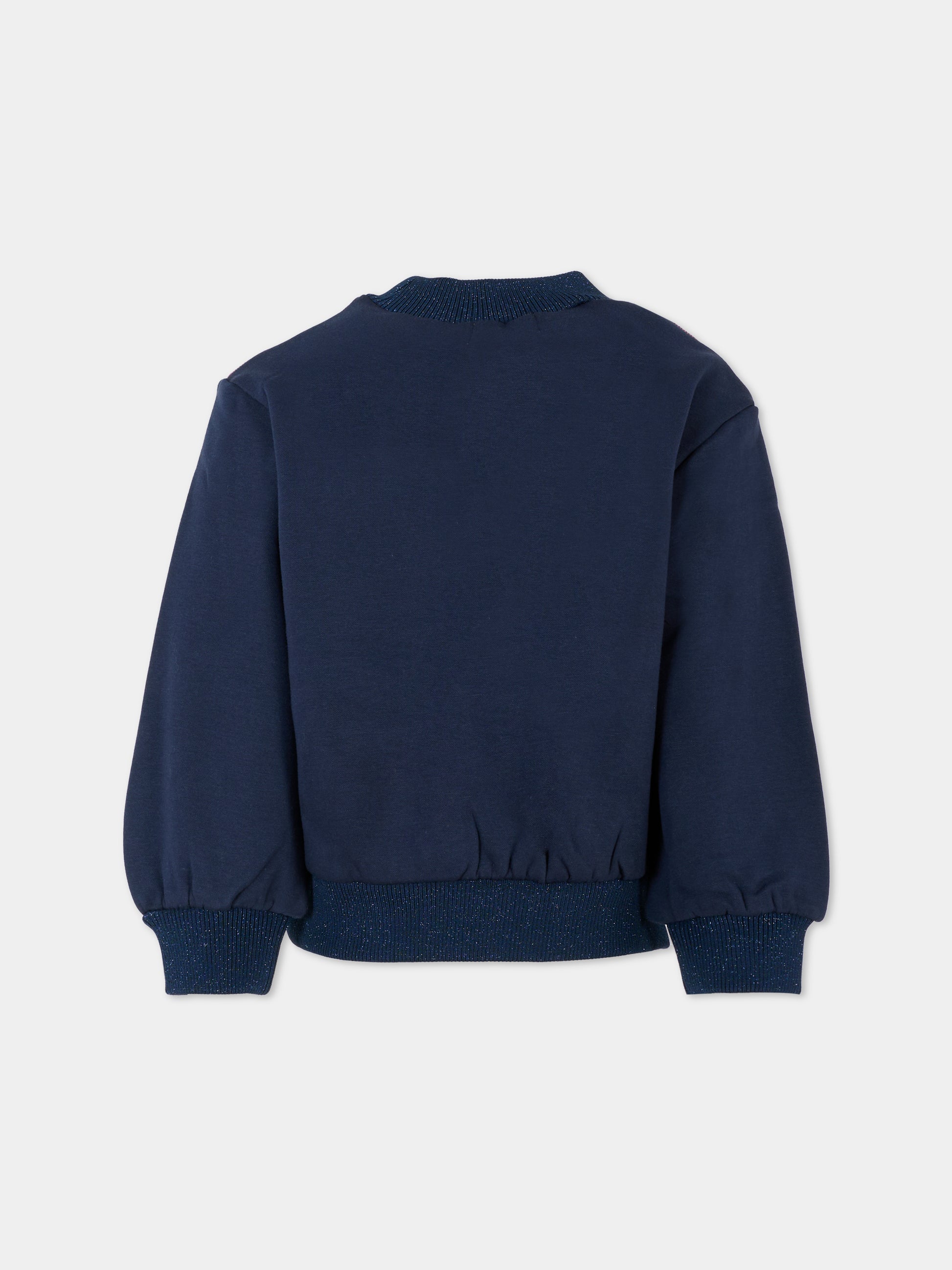 Felpa blu per bambina con cappello,Billieblush,U21371 85T