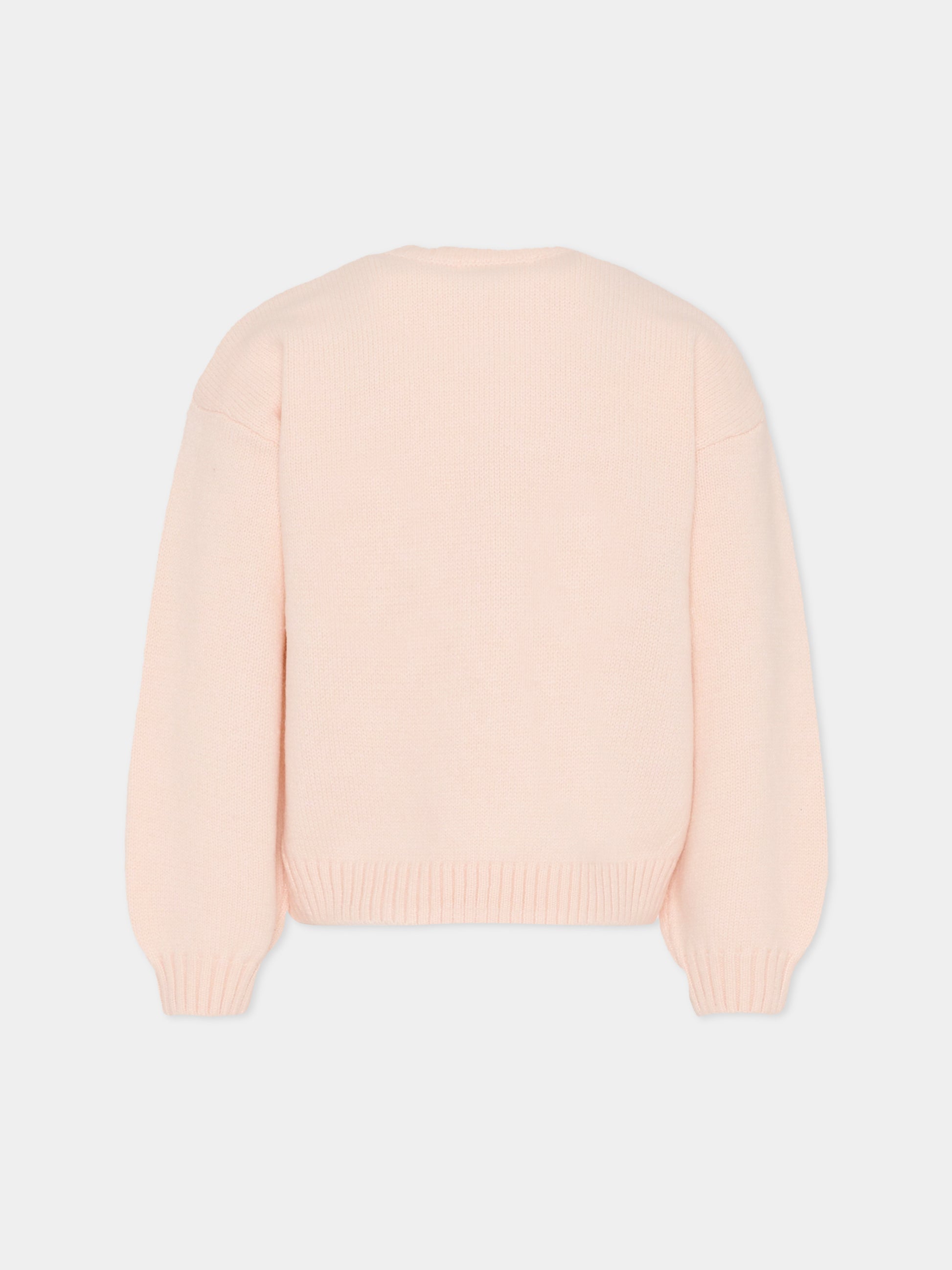 Maglione rosa per bambina con gatto,Billieblush,U21380 47V