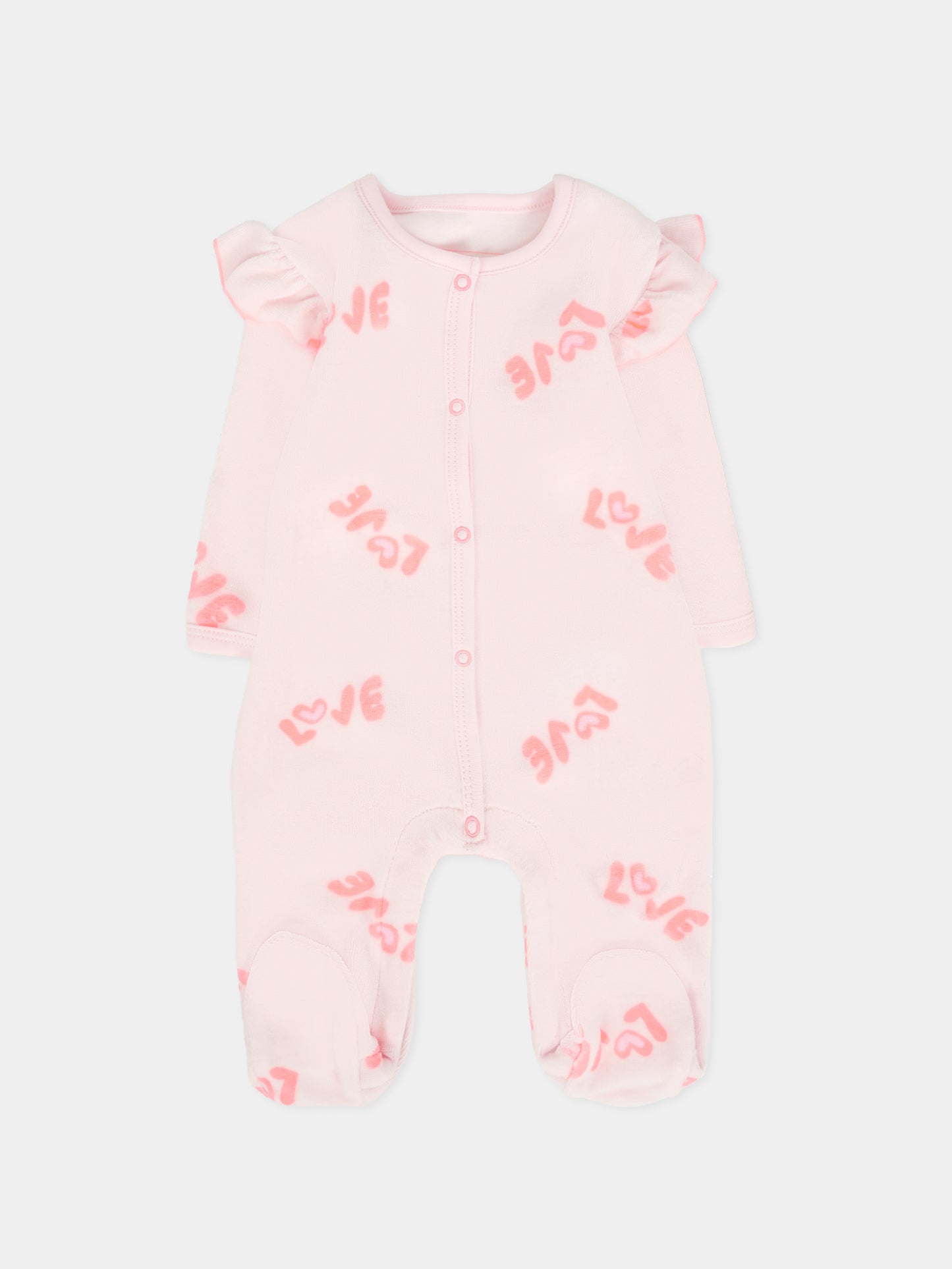 Set tutina rosa per neonata con scritta all over,Billieblush,U21440 450