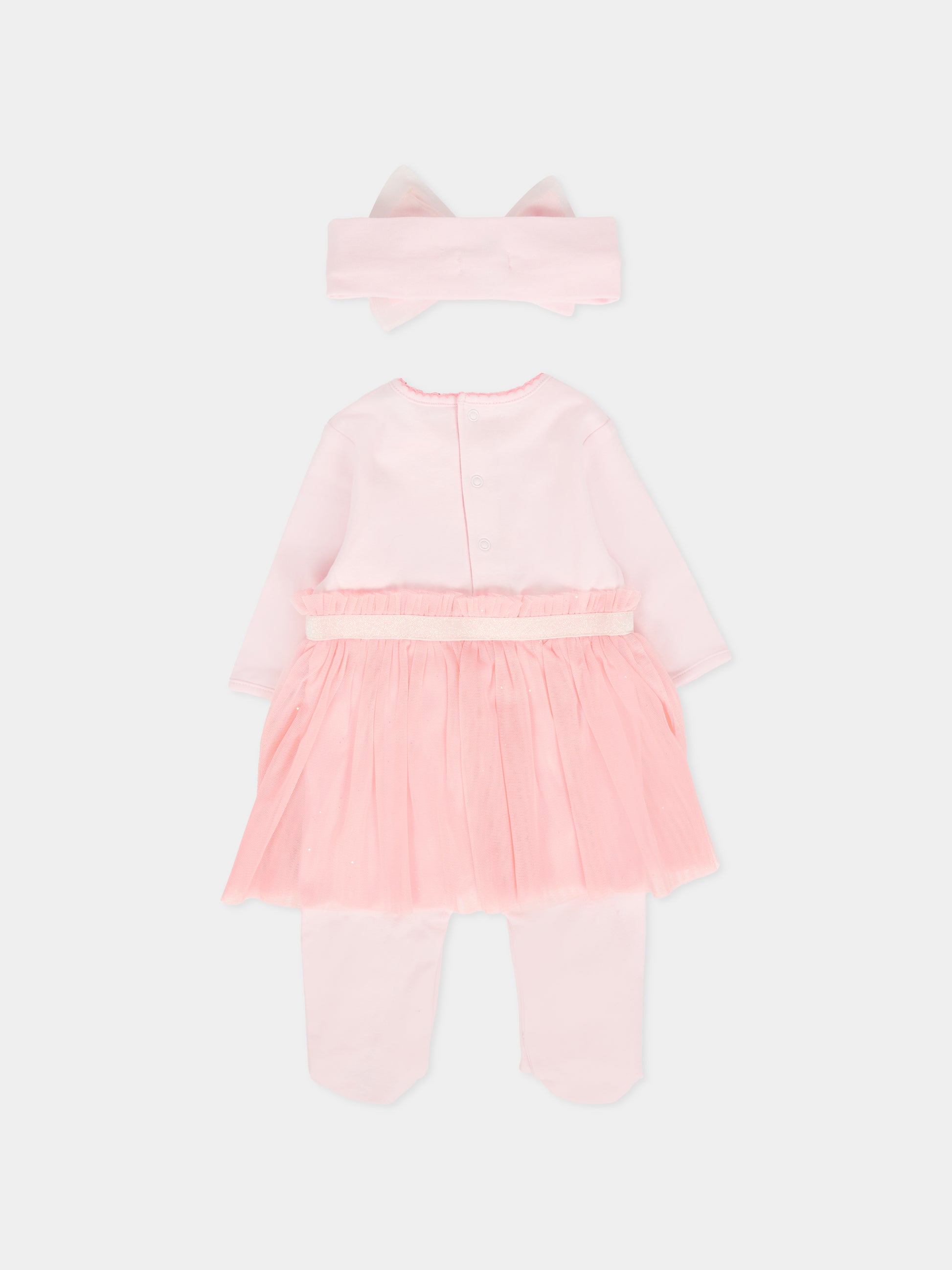 Set tutina rosa per neonata con gatto,Billieblush,U21443 450