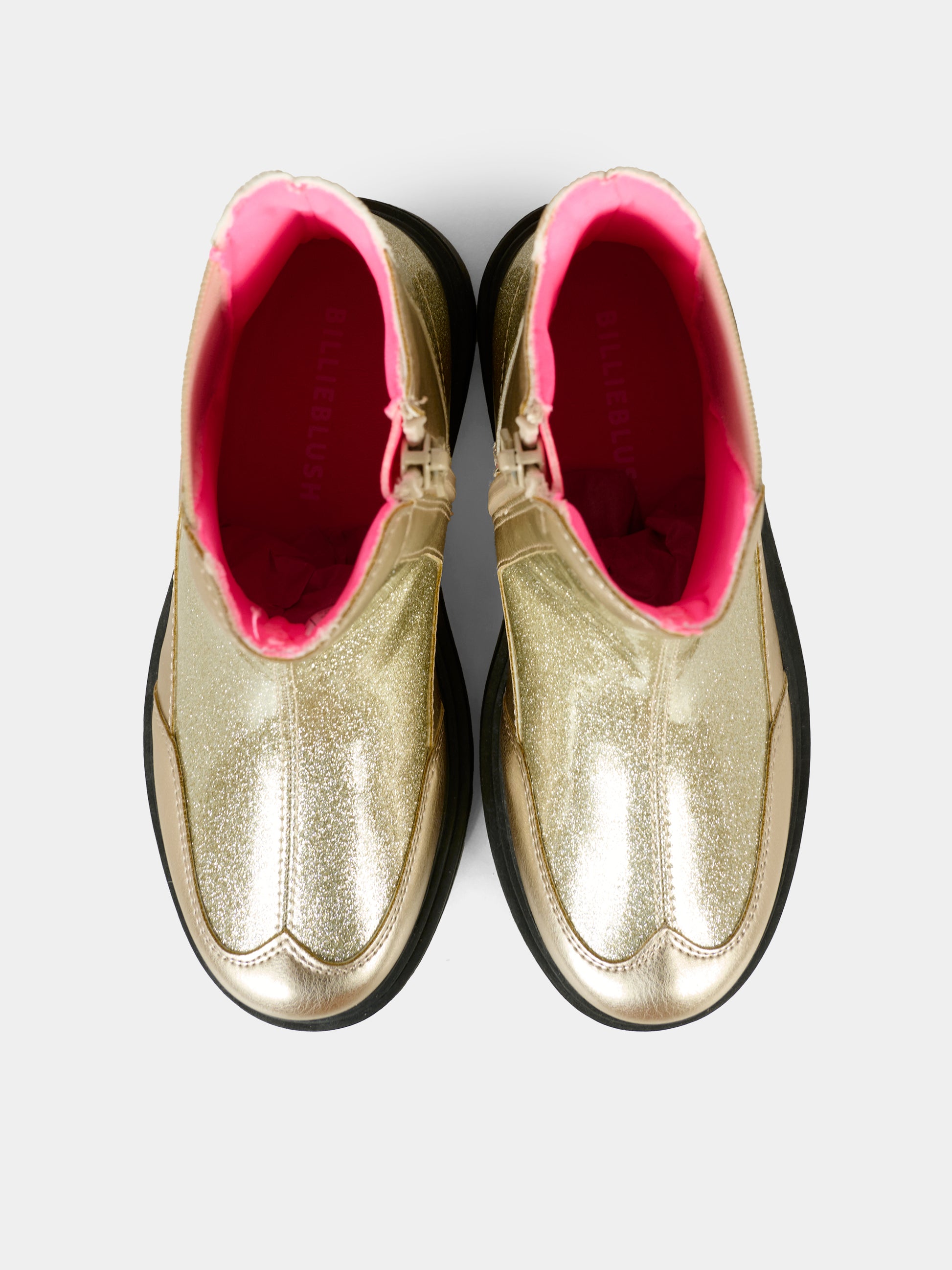 Stivali oro per bambina con logo,Billieblush,U21476 Z98