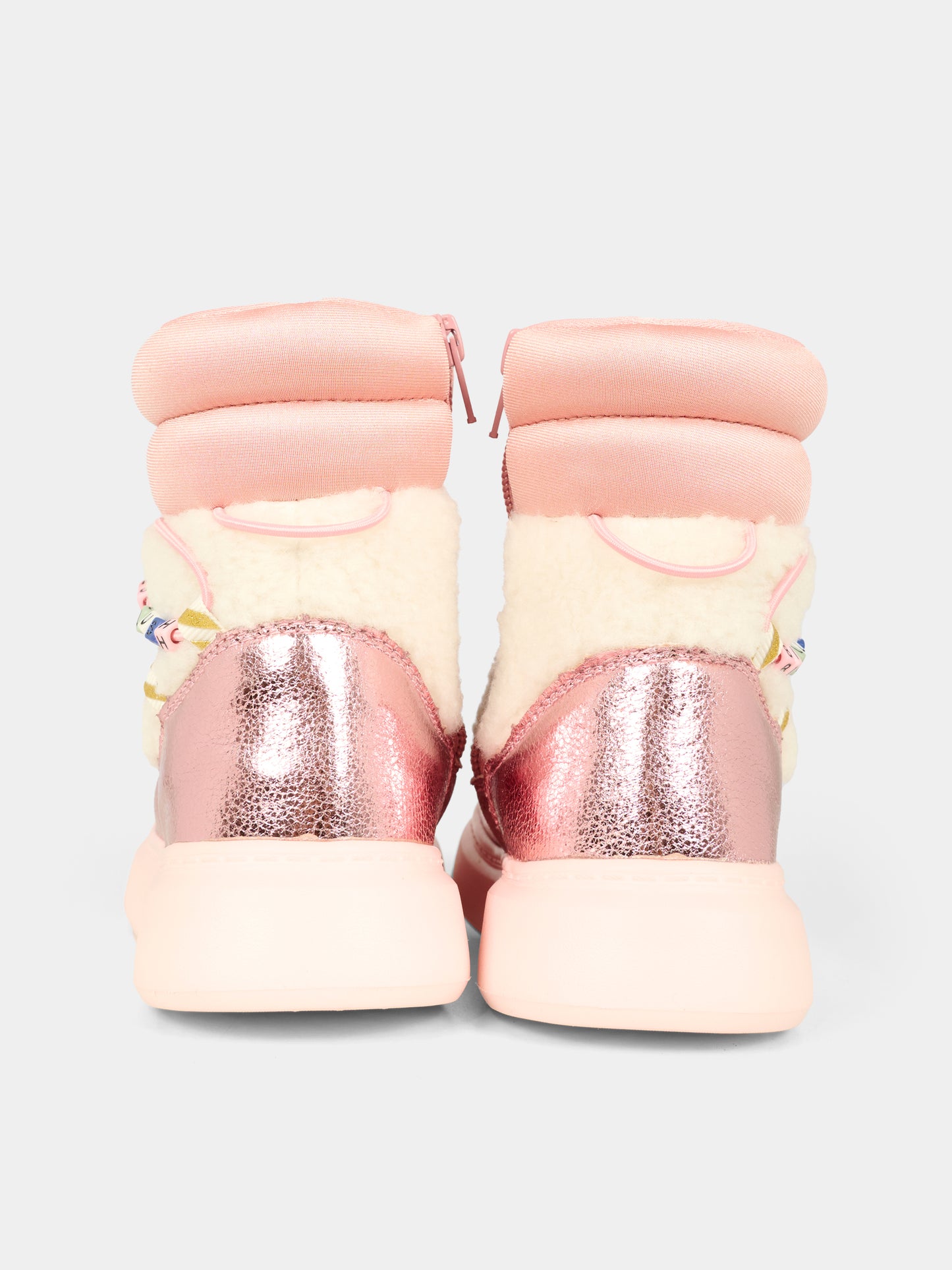 Stivali da neve rosa per bambina con logo,Billieblush,U21477 Z41