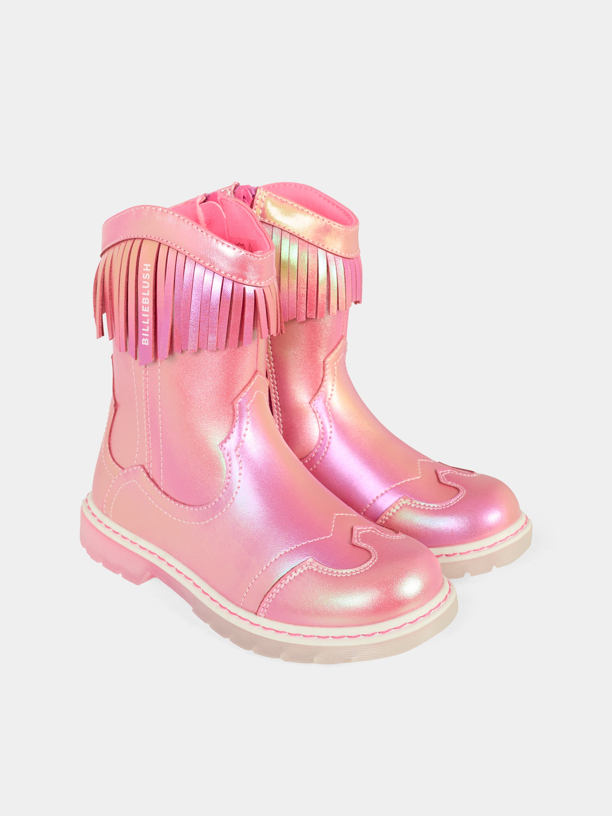 Stivaletti rosa per bambina con logo,Billieblush,U21479 47A