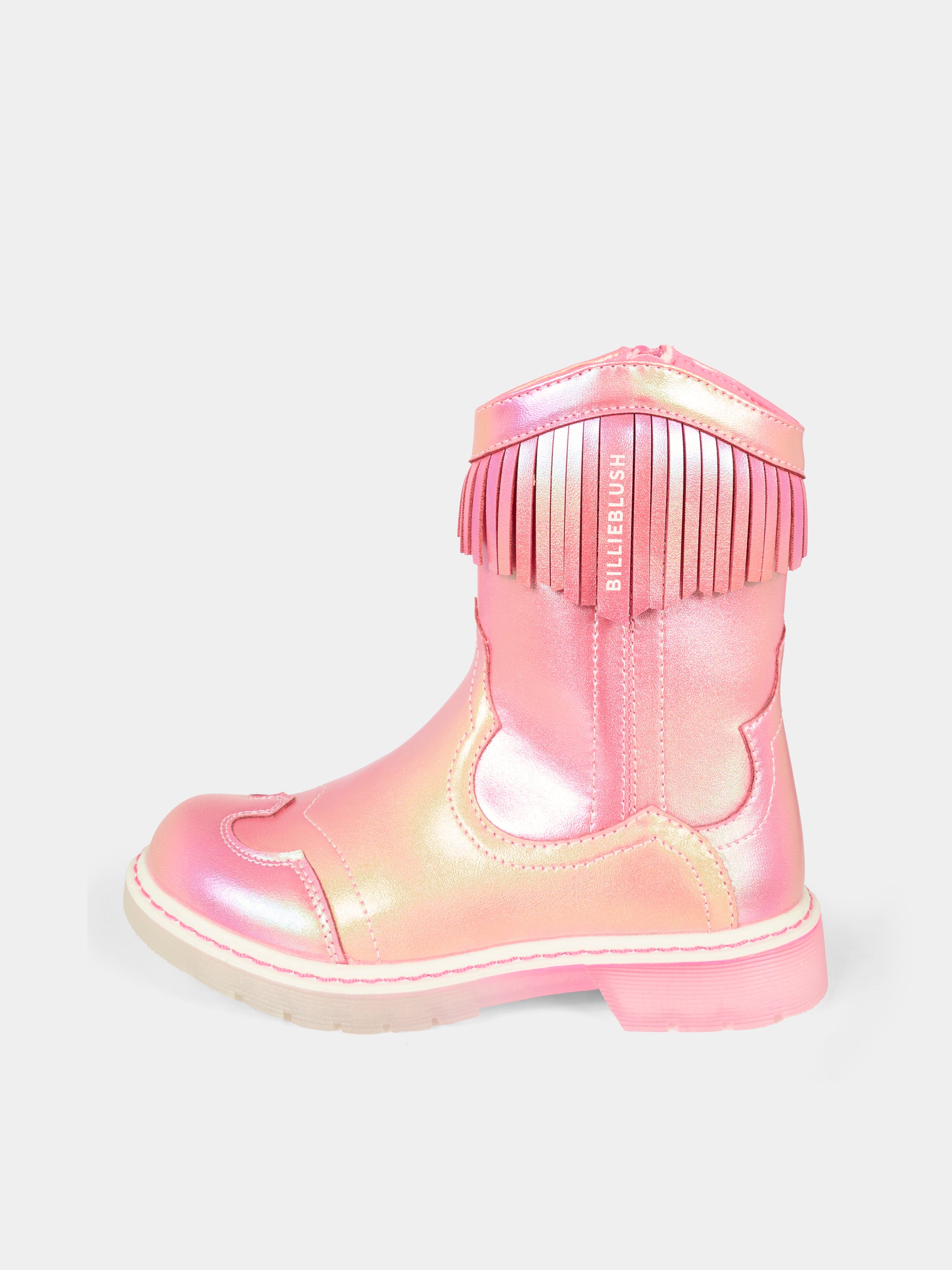 Stivaletti rosa per bambina con logo,Billieblush,U21479 47A