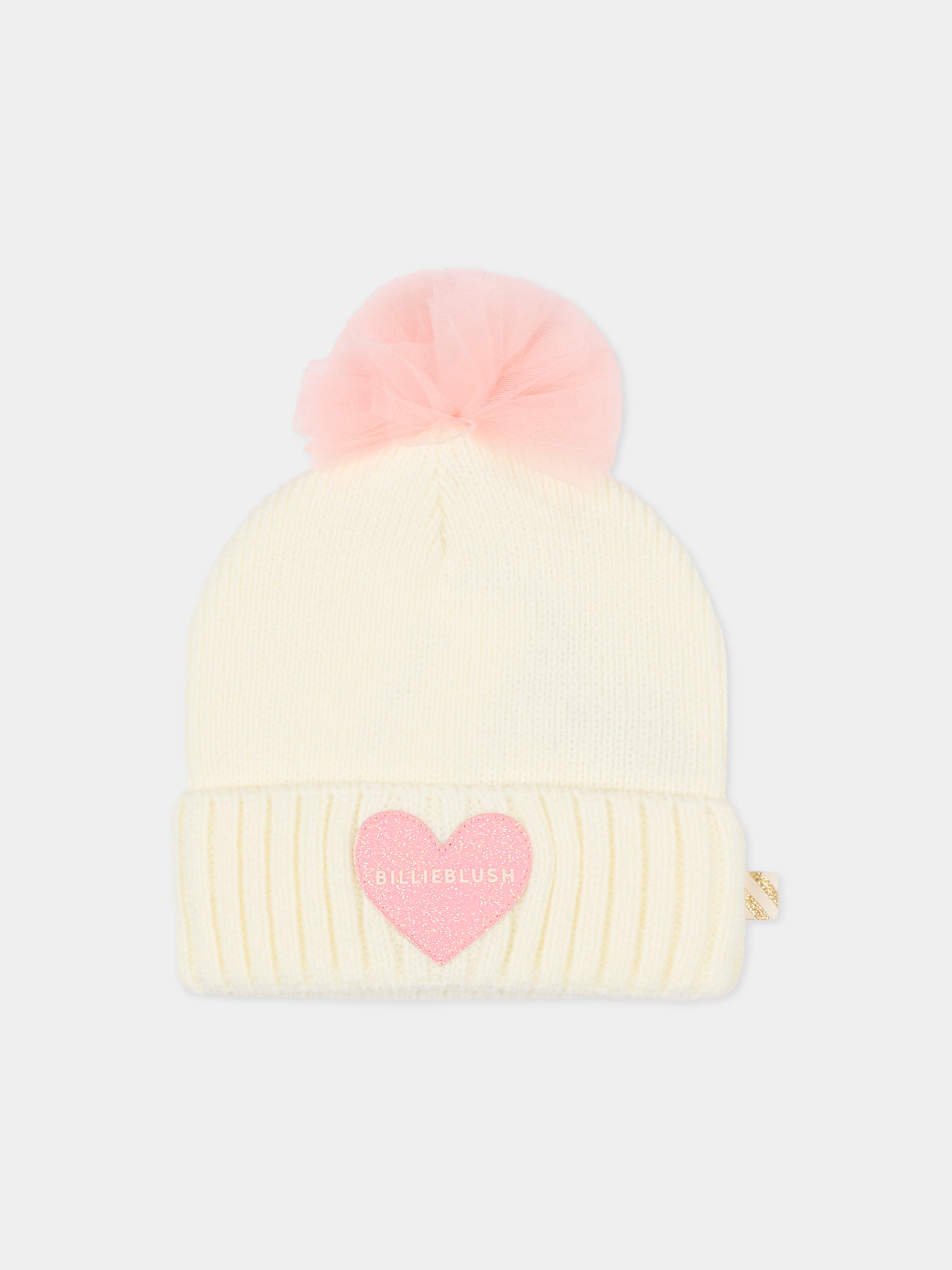 Berretto avorio per neonata con cuore,Billieblush,U21486 121