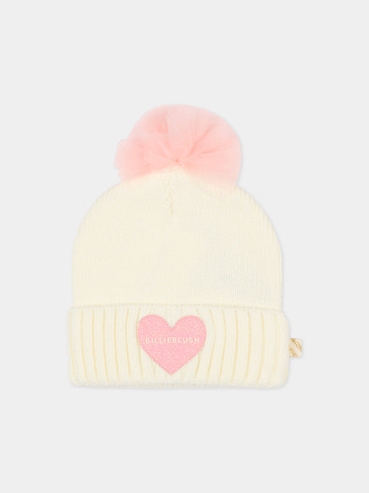 Berretto avorio per neonata con cuore,Billieblush,U21486 121