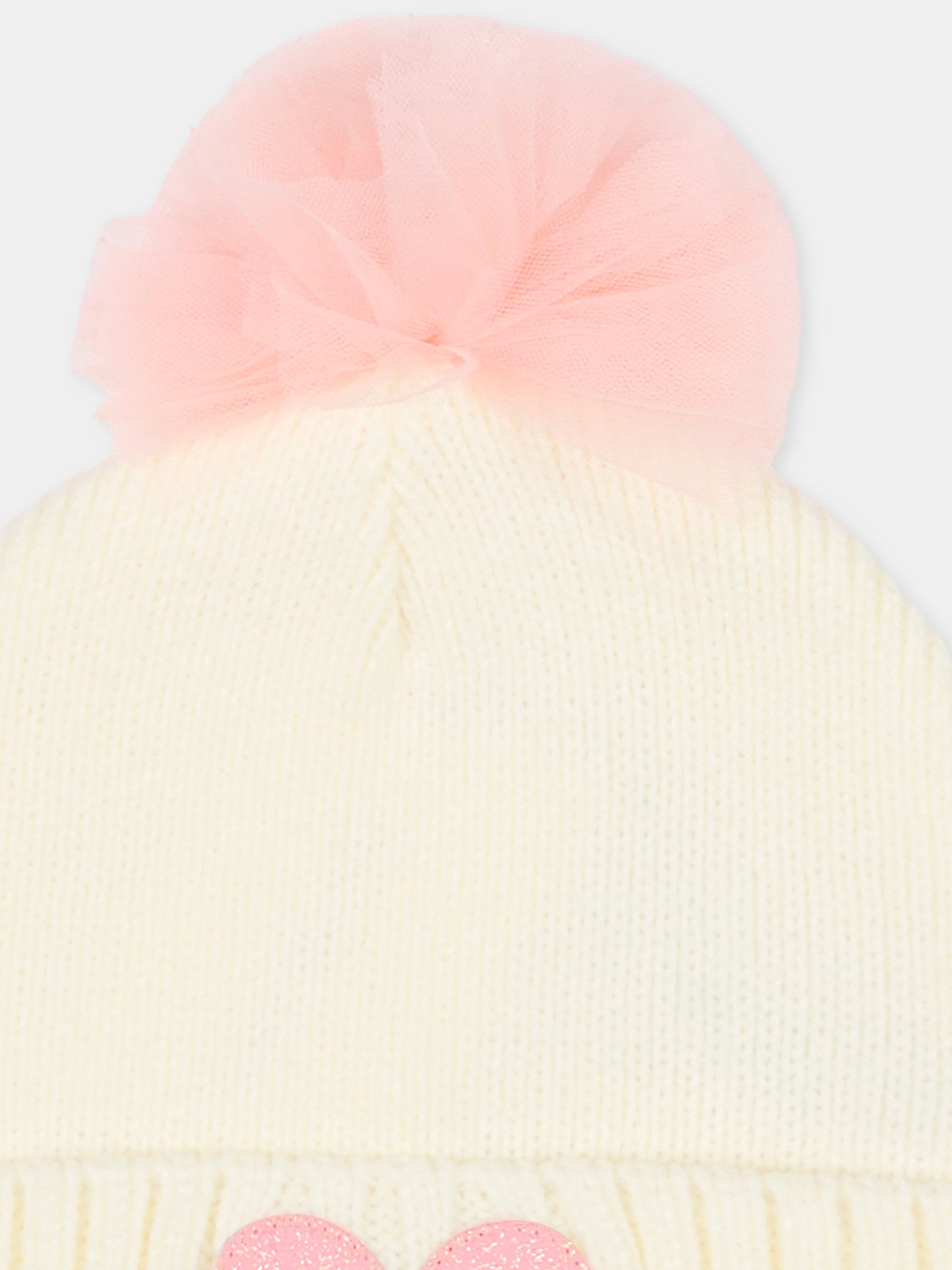 Berretto avorio per neonata con cuore,Billieblush,U21486 121