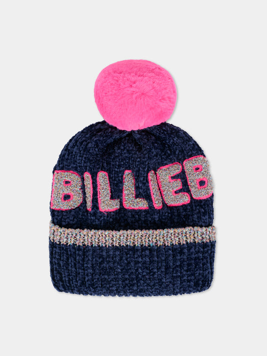 Berretto blu per bambina con logo,Billieblush,U21512 85T