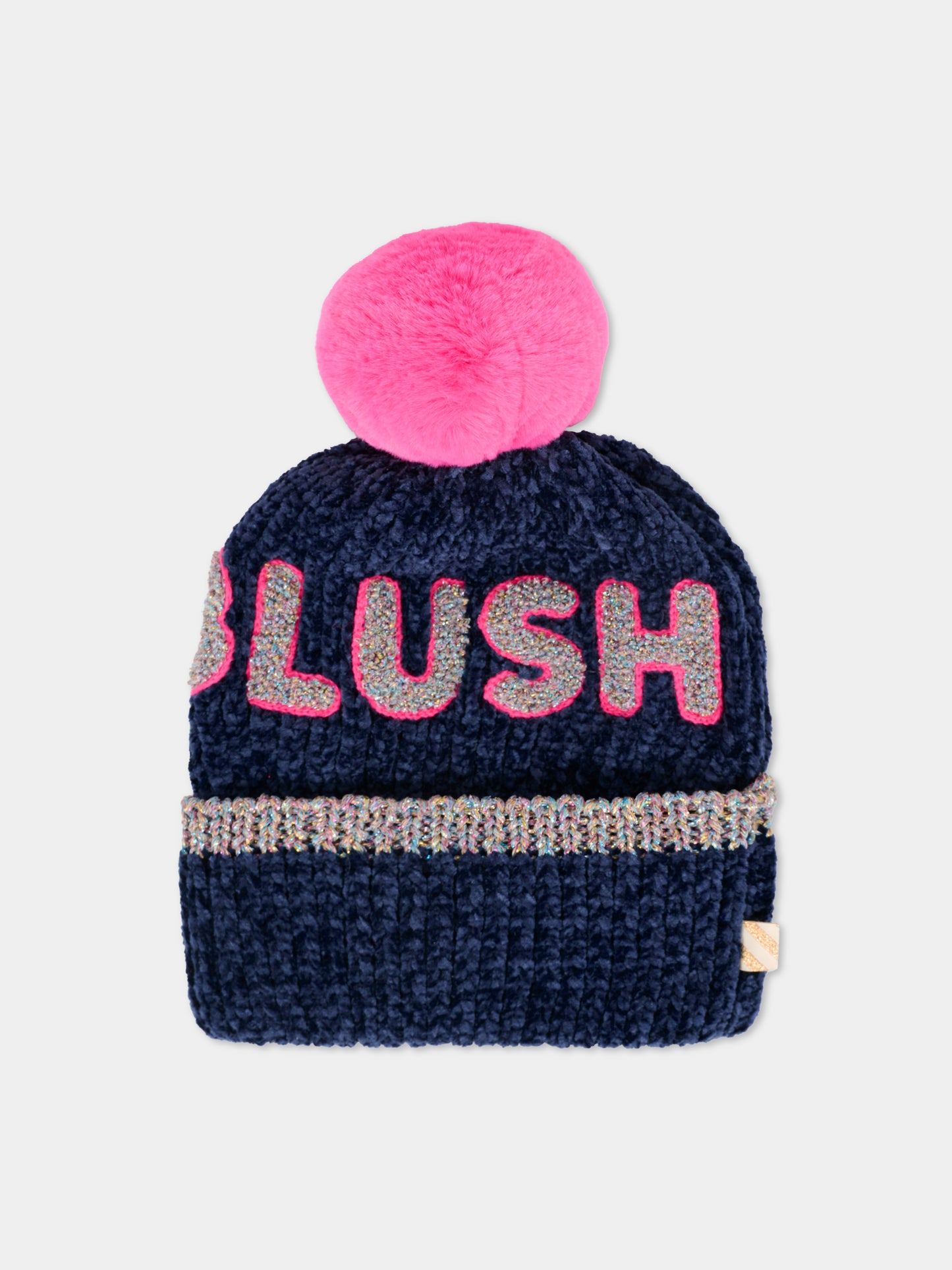 Berretto blu per bambina con logo,Billieblush,U21512 85T