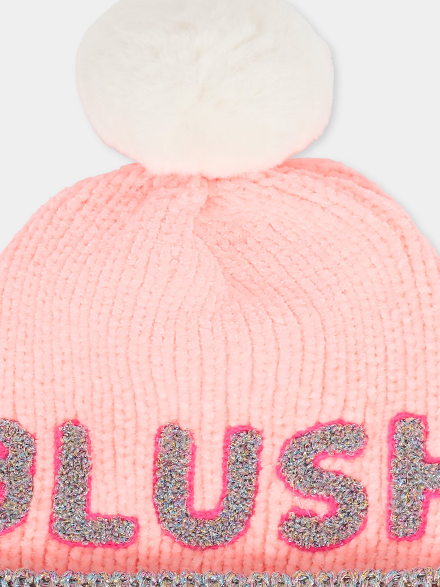 Berretto rosa per bambina con logo,Billieblush,U21512 408