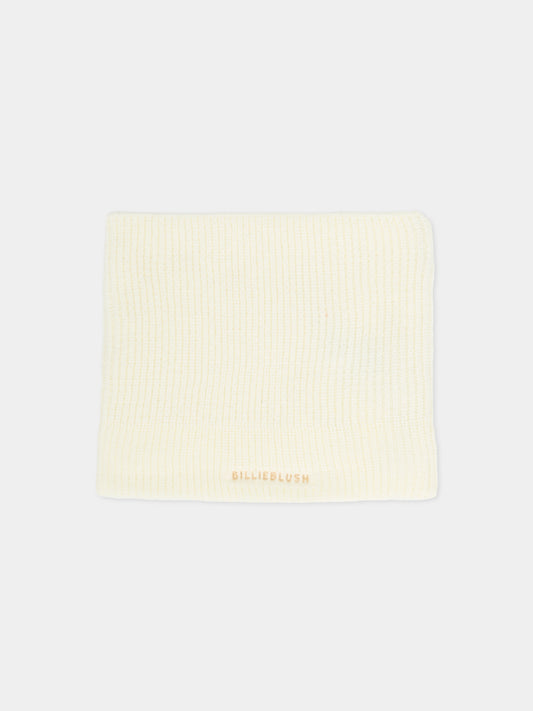 Sciarpa avorio per bambina con logo,Billieblush,U21522 121