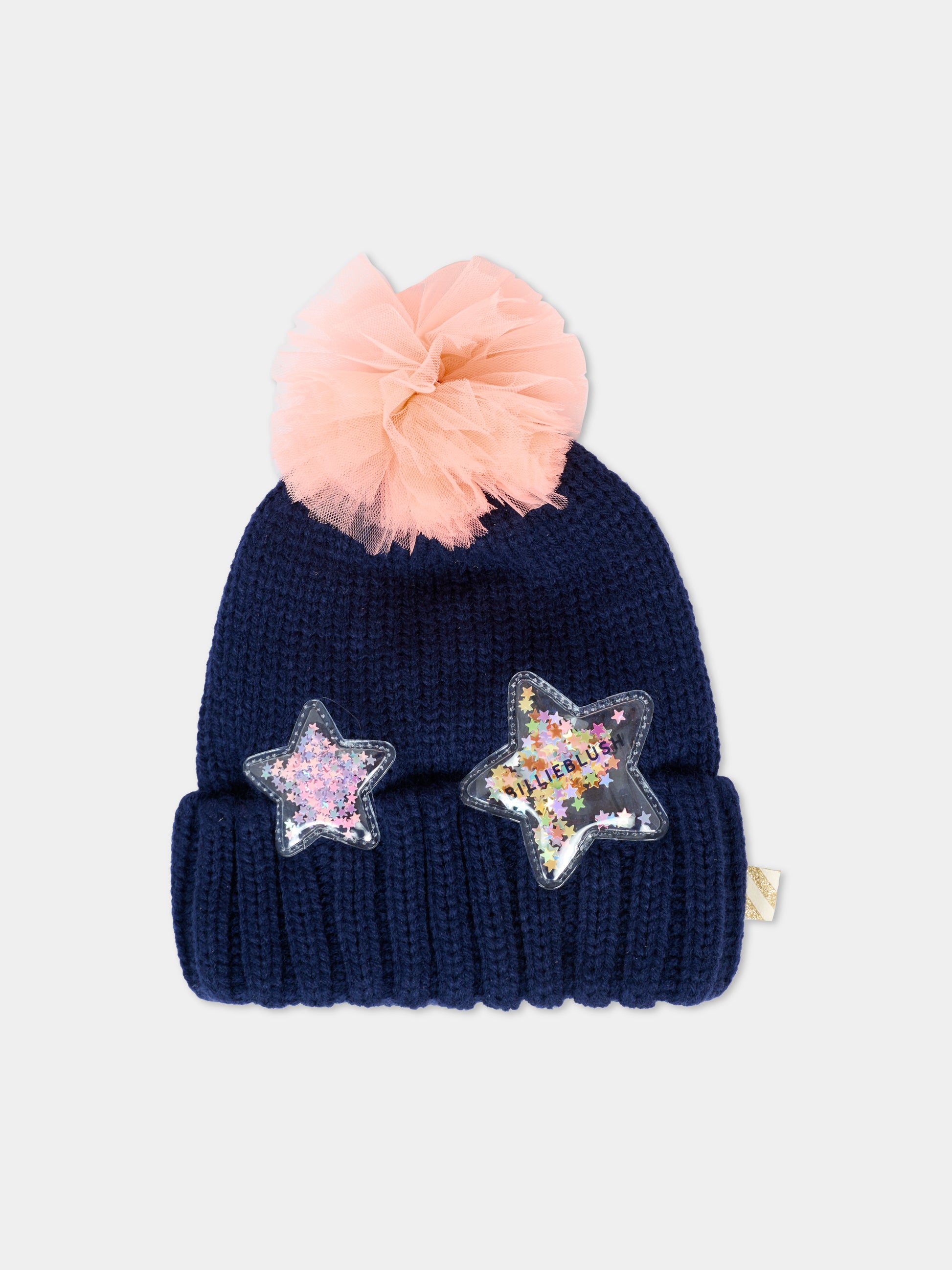 Berretto blu per bambina con stelle,Billieblush,U21525 85T