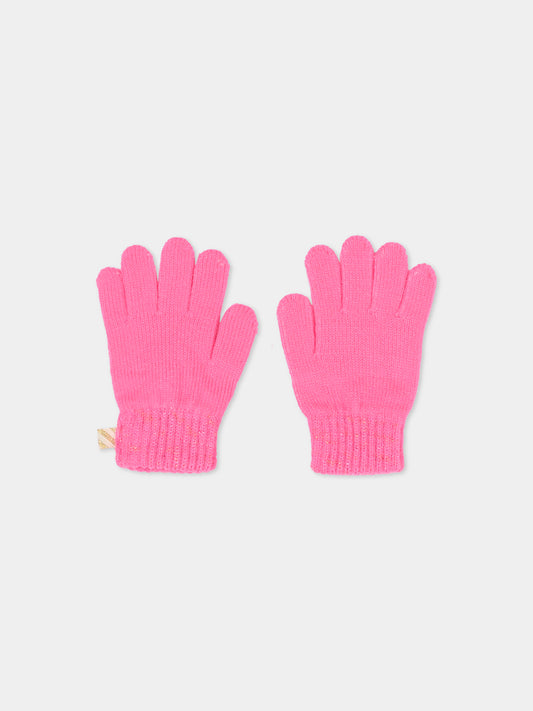 Guanti rosa per bambina con logo,Billieblush,U21526 473