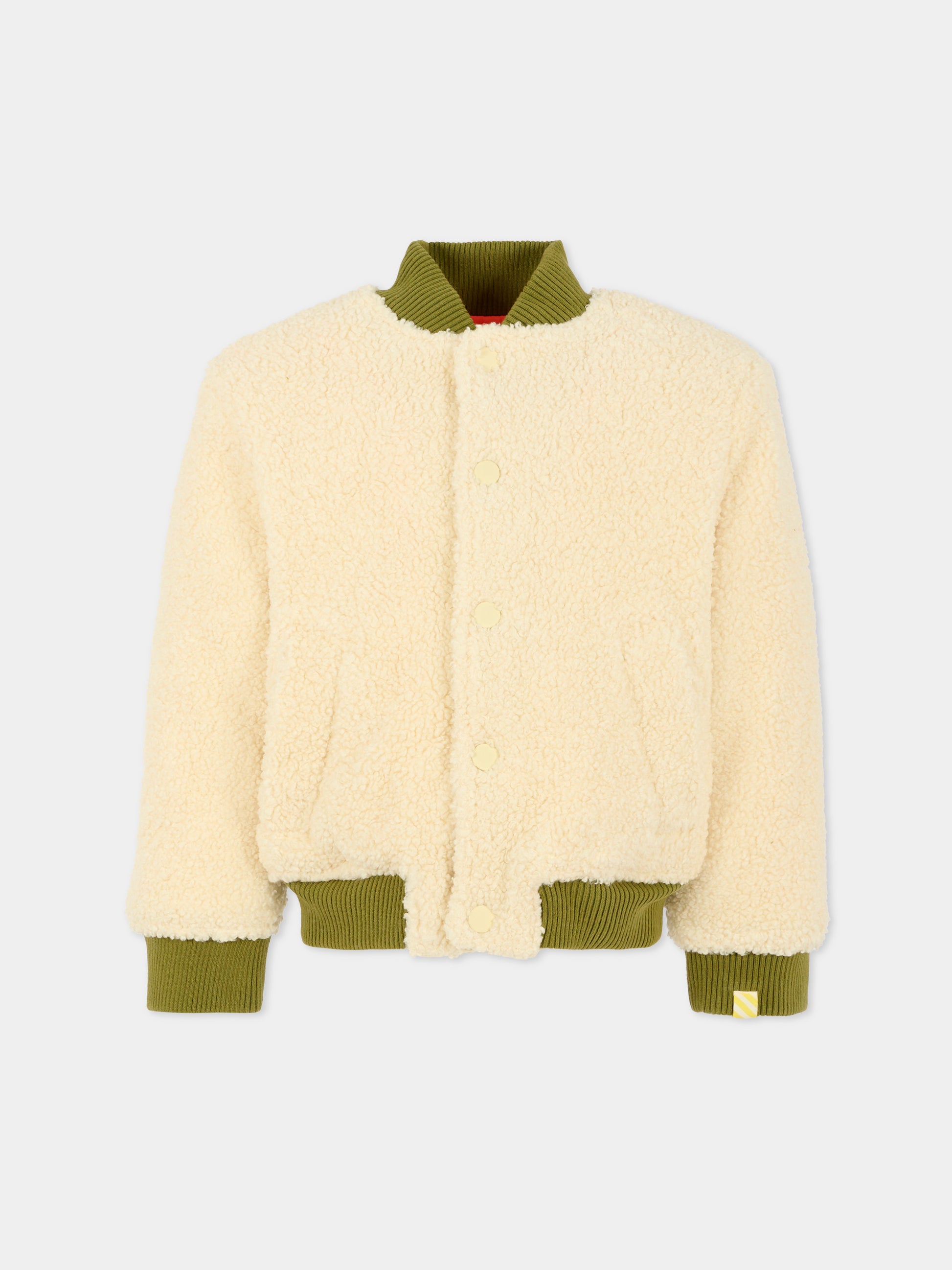 Ecopelliccia avorio per bambino con scritta,Billieblush,U21572 22A