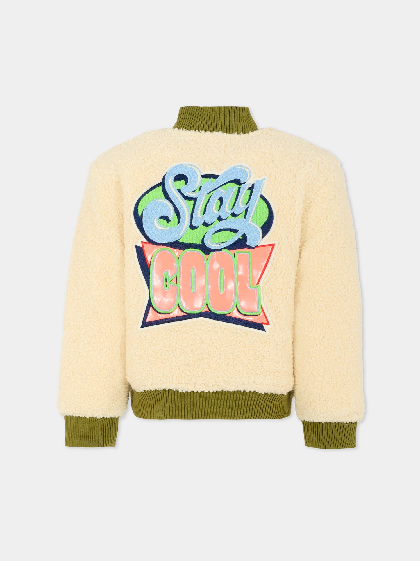 Ecopelliccia avorio per bambino con scritta,Billieblush,U21572 22A