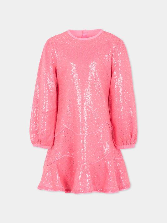 Vestito rosa per bambina con paillettes,Billieblush,U21585 408