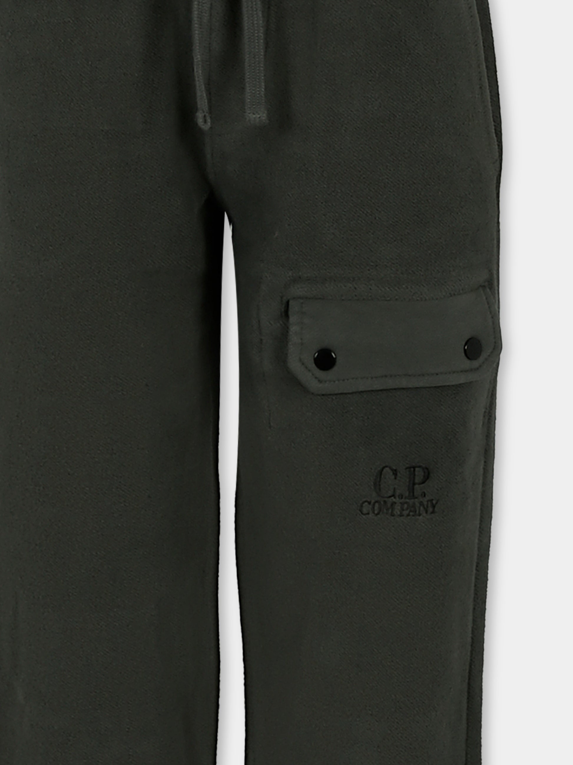 Pantaloni verdi per bambino con logo ricamato,C. P. Company,CUP010 LCC04 31233