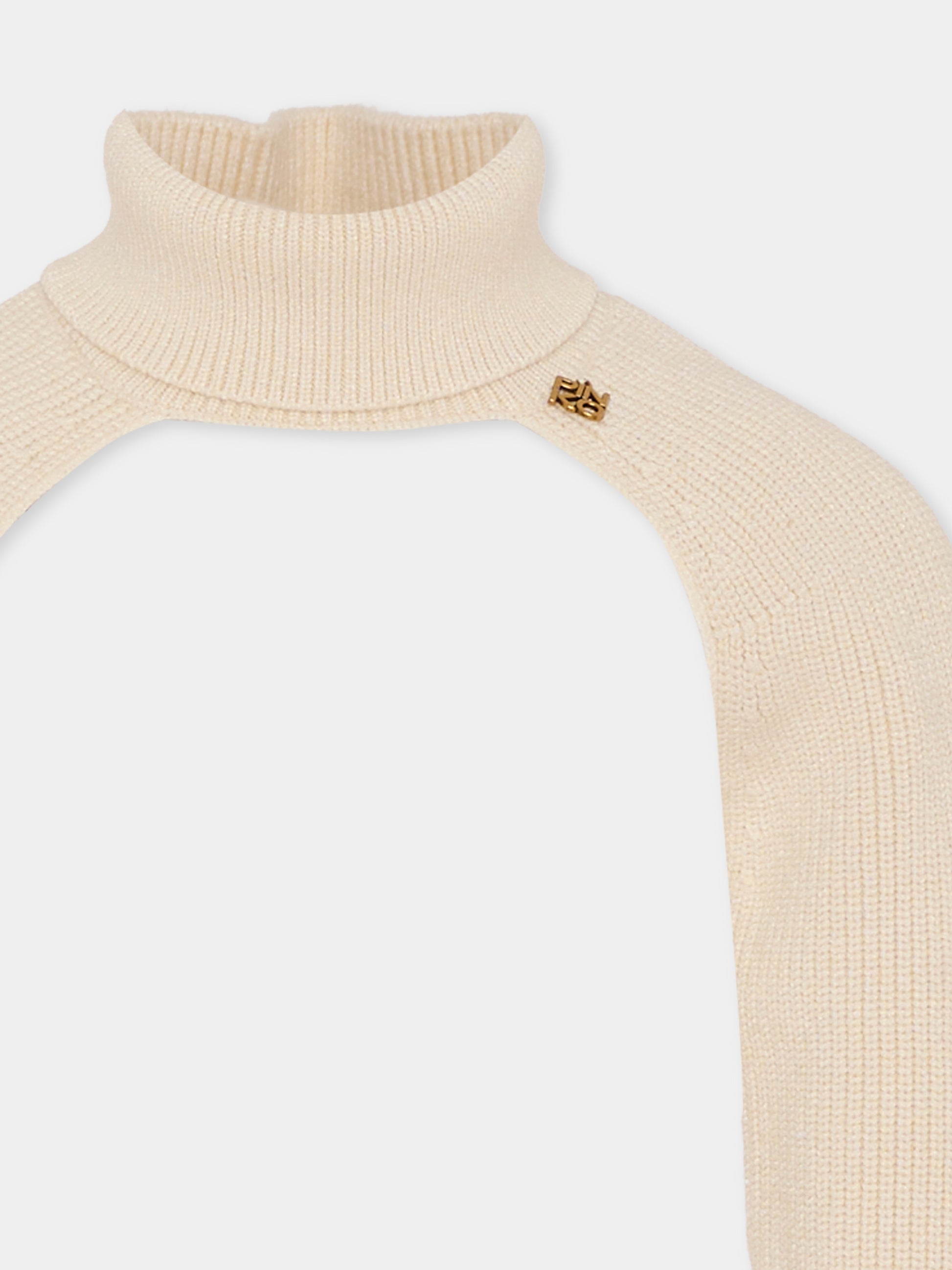 Dolcevita beige per bambina con logo,Pinko,KFMA018.C.FL085.0063