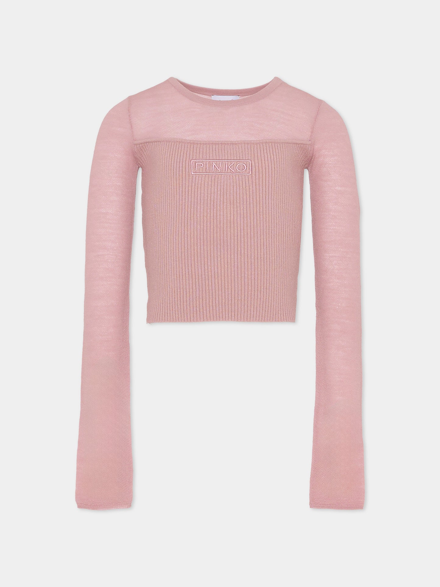Top rosa per bambina con logo,Pinko,KFMA008.C.FL085.C040