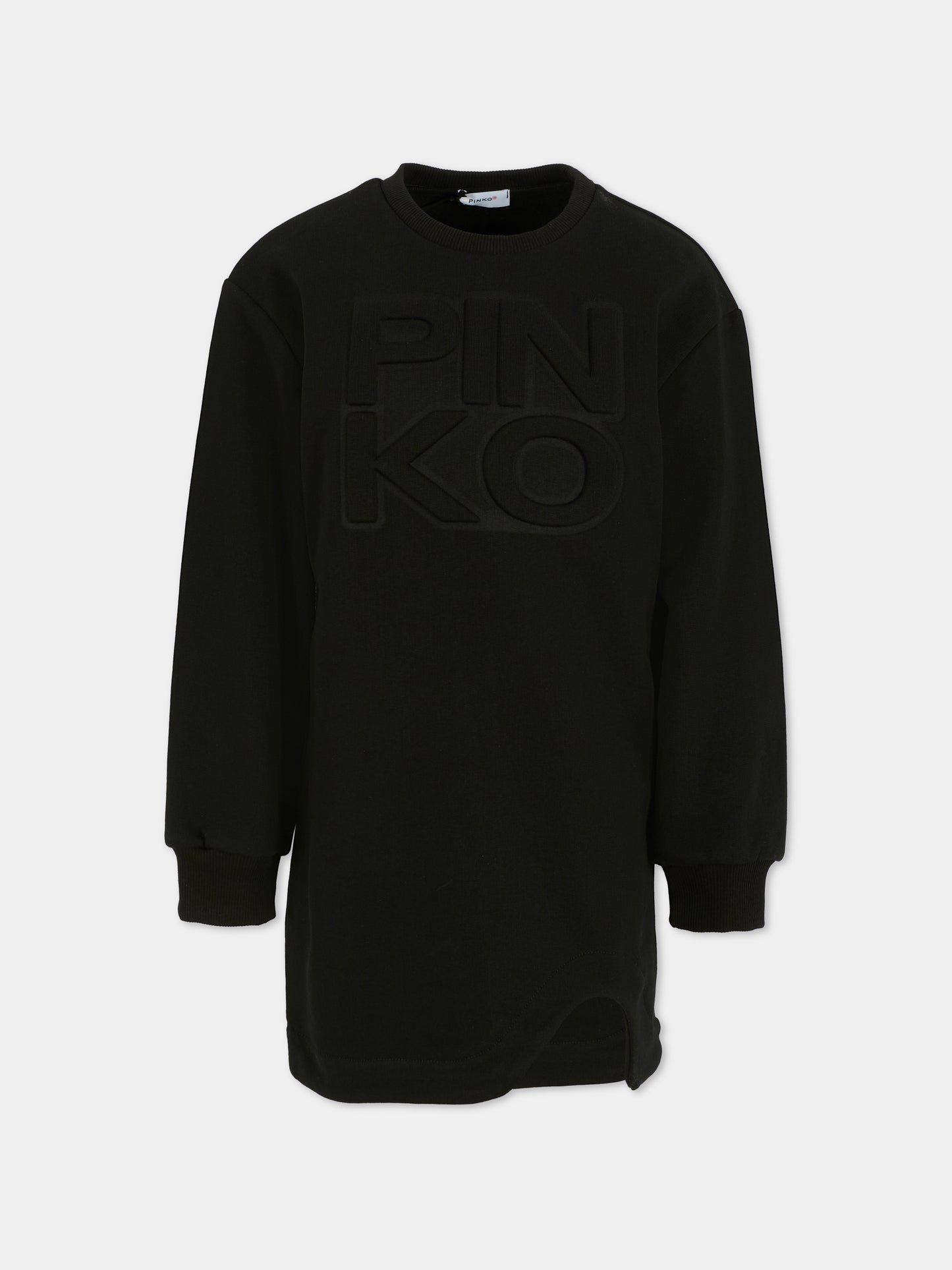 Black dress for girl with logo