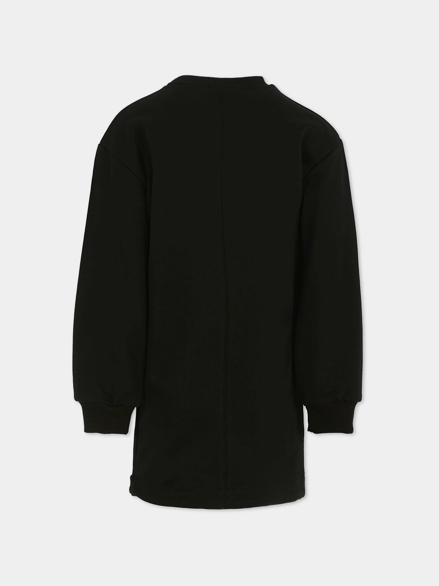 Black dress for girl with logo