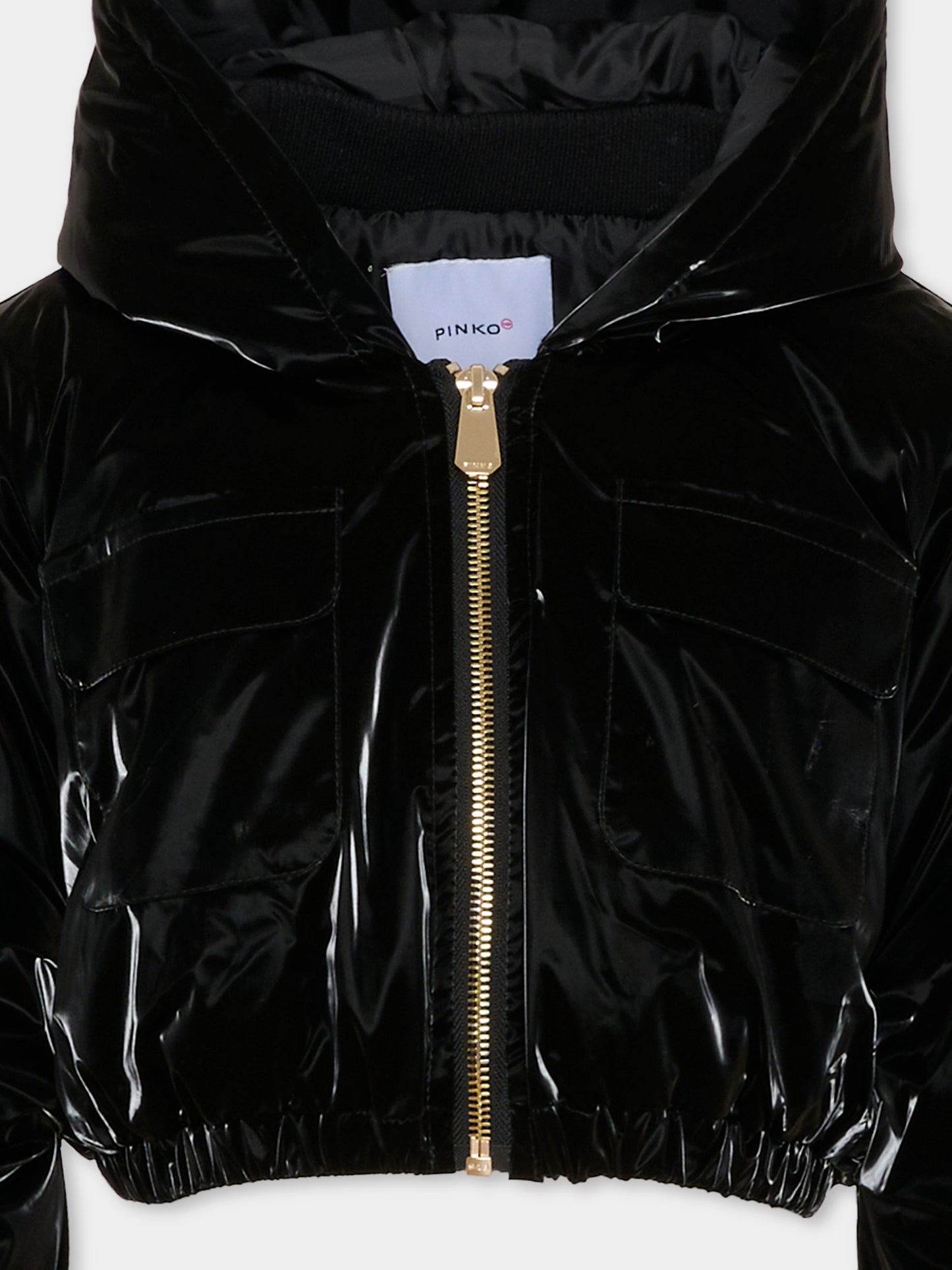 Giubbotto crop nero per bambina,Pinko,KFGB006.C.NY030.N000