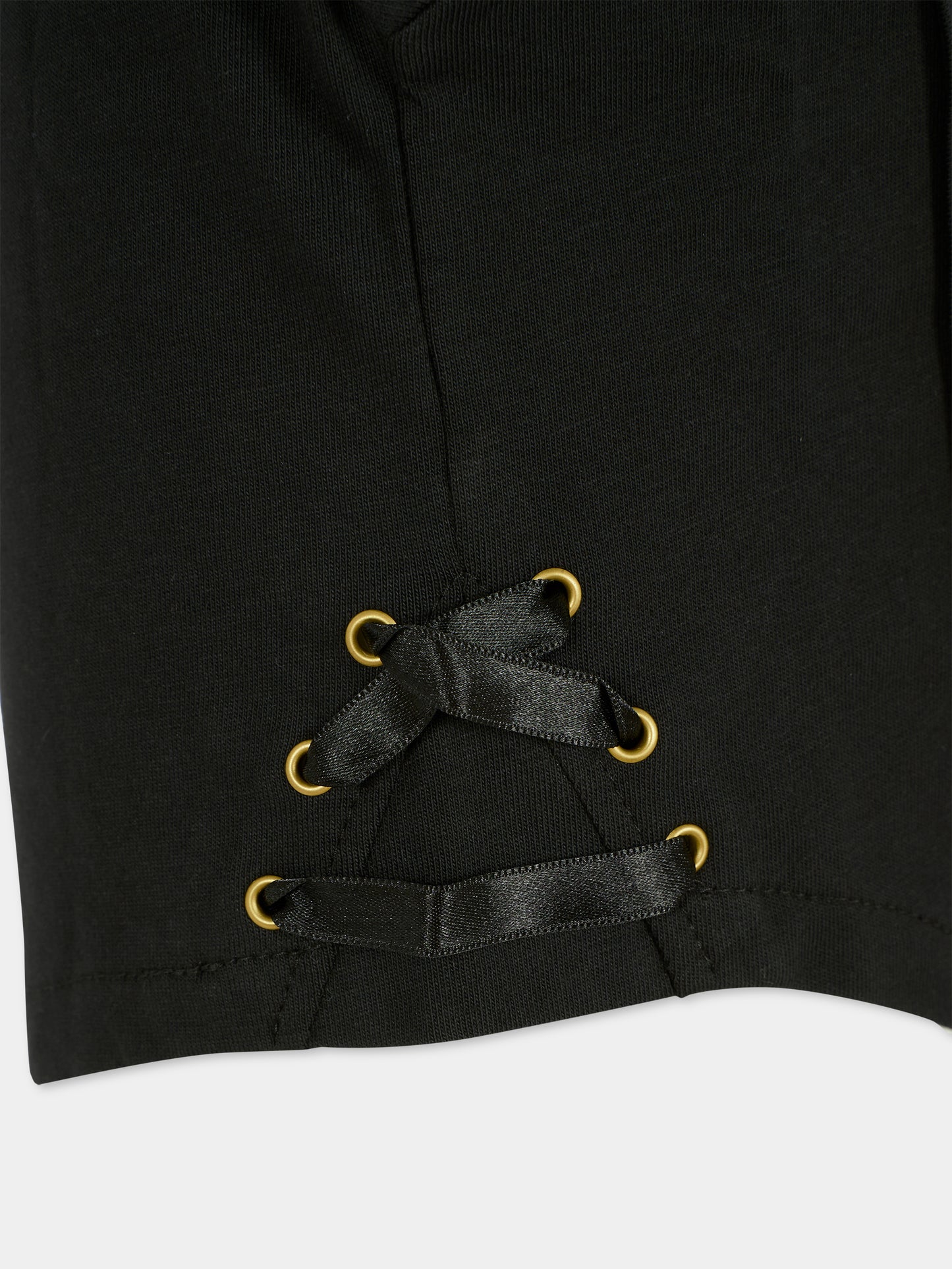 Black crop t-shirt for girl with logo