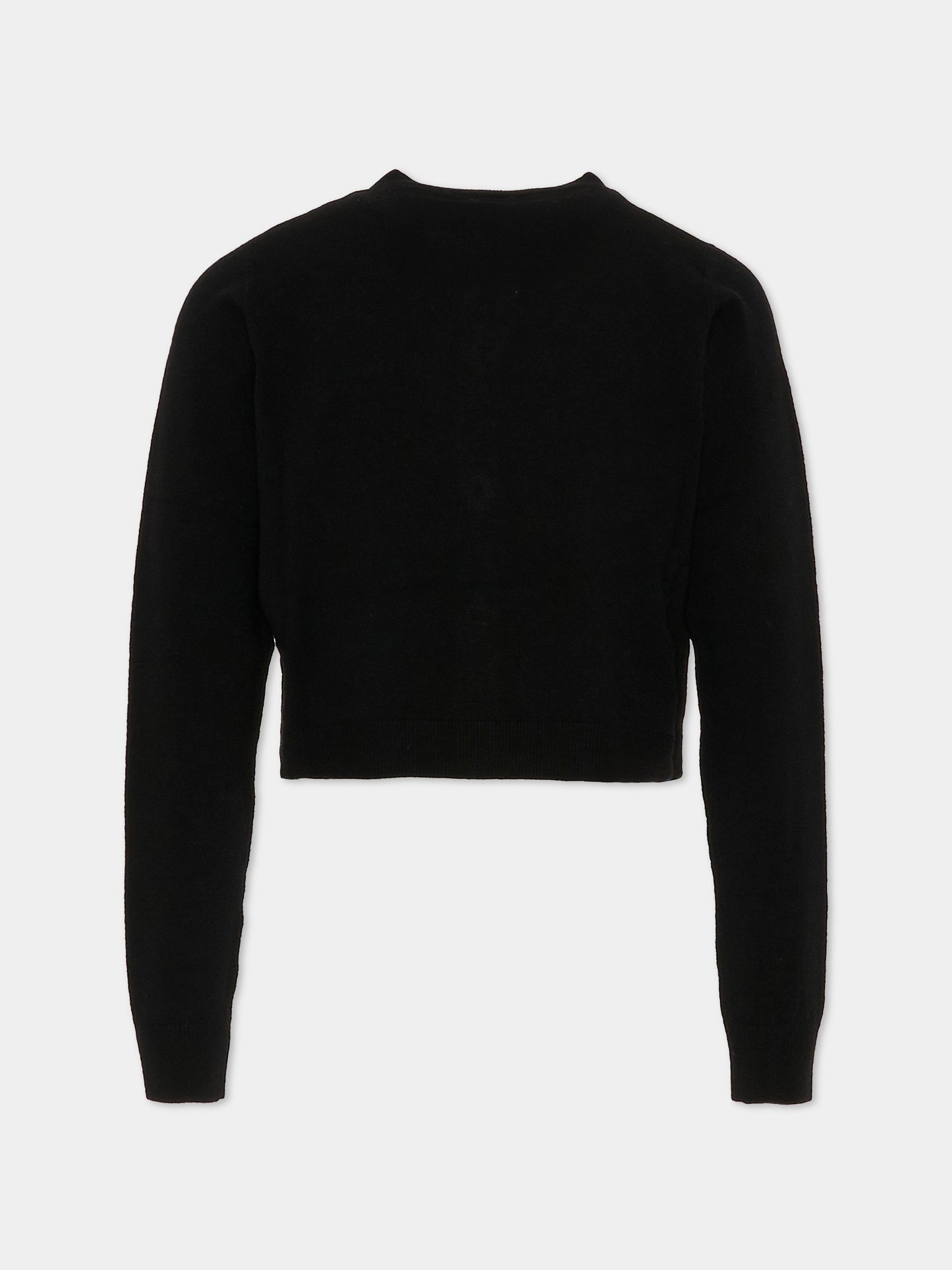 Cardigan nero per bambina con logo,Pinko,KFMA015.C.FL084.N000