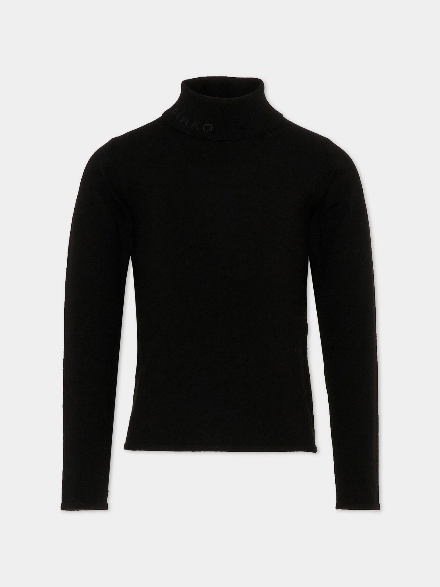 Dolcevita nero per bambina con logo,Pinko,KFMA016.C.FL084.N000