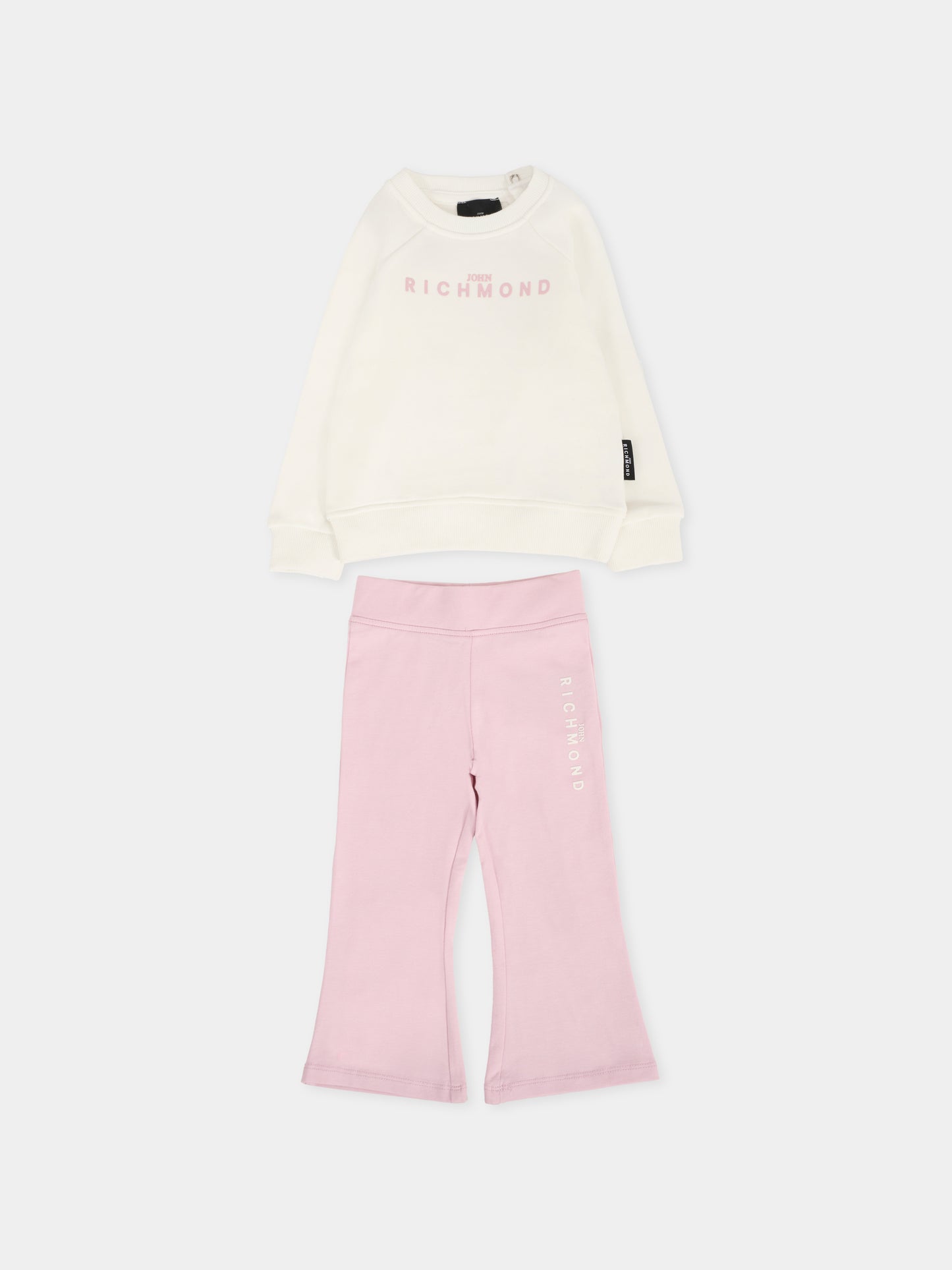 Completo avorio per neonata con logo,Richmond,RIA25017CF OFF-WHITE