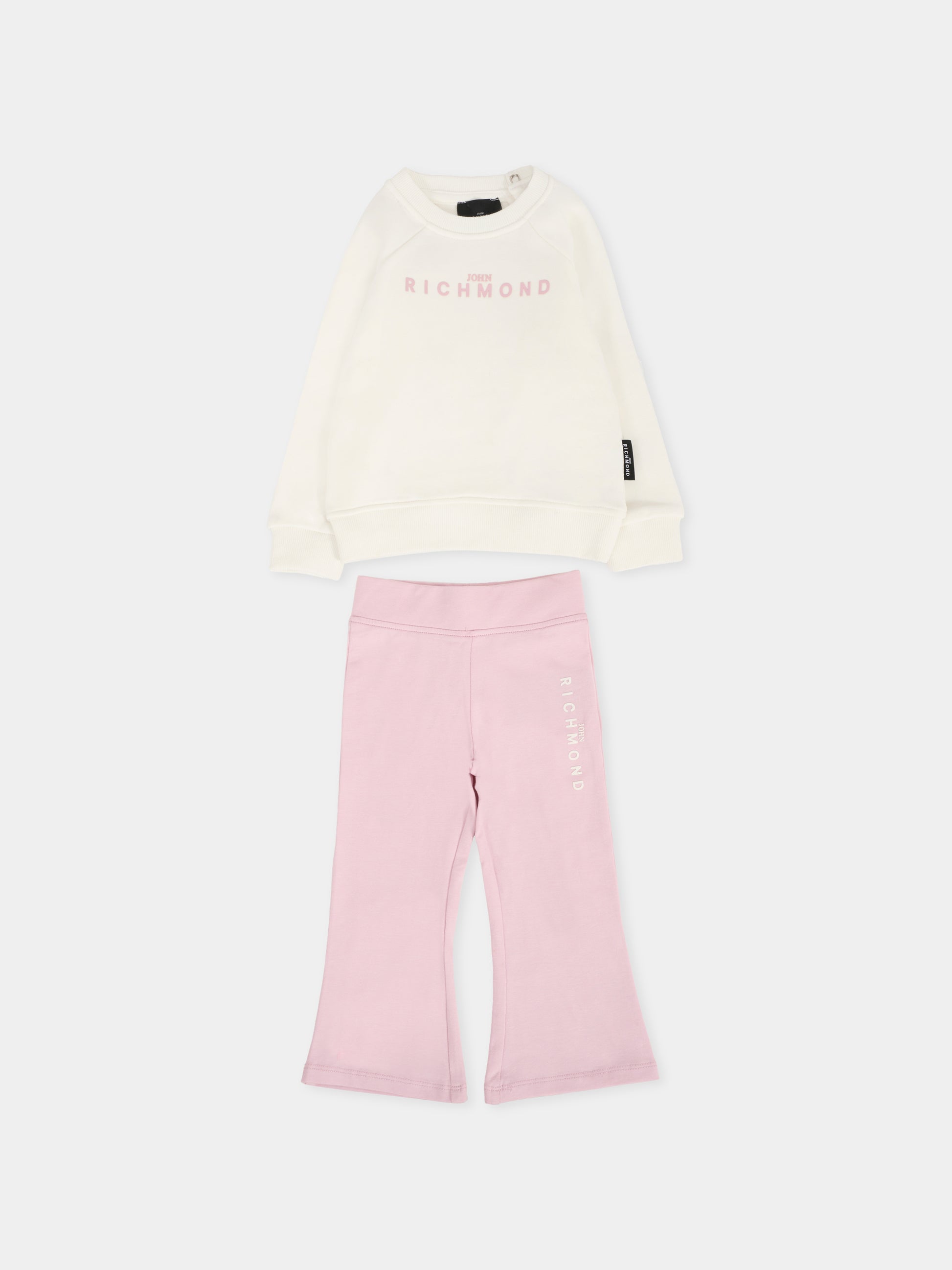 Completo avorio per neonata con logo,Richmond,RIA25017CF OFF-WHITE