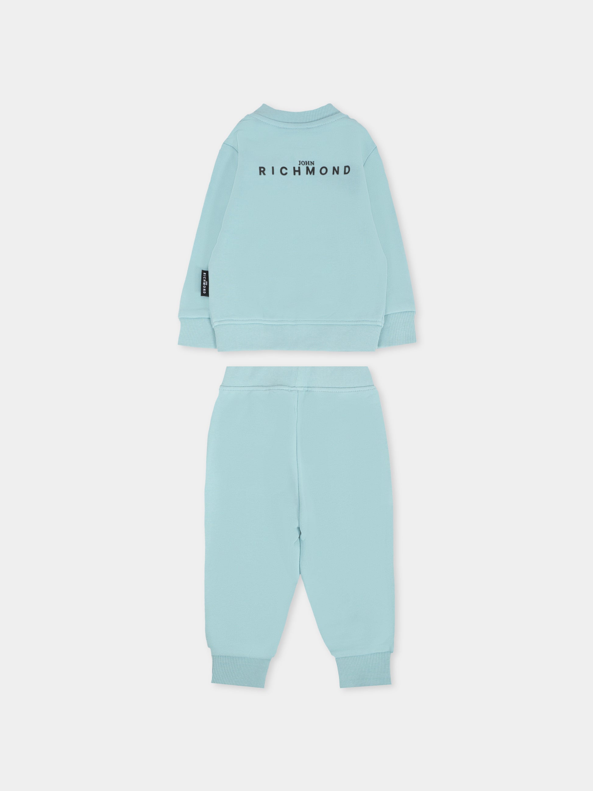 Completo azzurro per neonato con logo,Richmond,RIA25002CF FORGET ME NOT