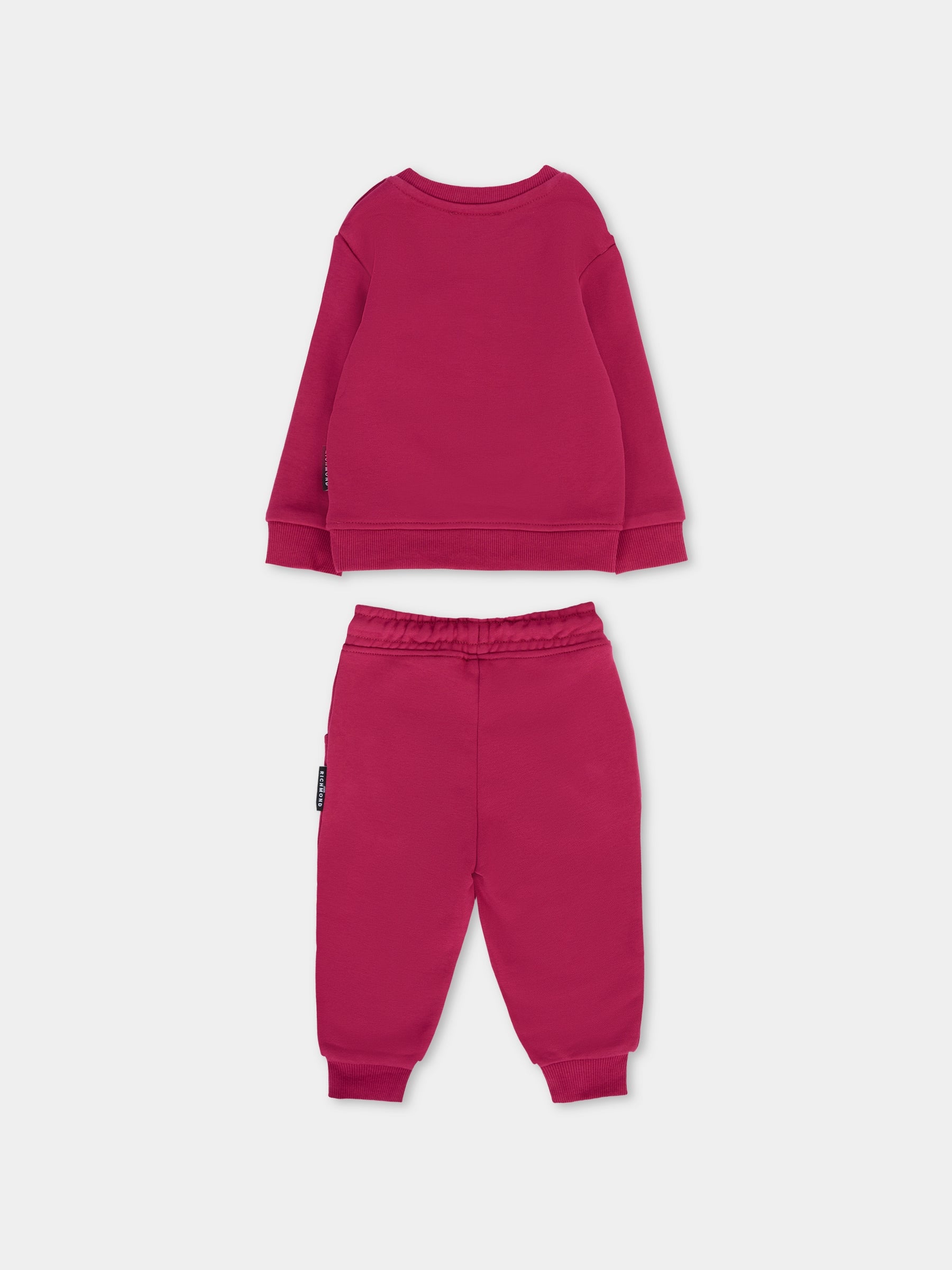 Completo rosso per neonato con logo,Richmond,RIA25016CF RED PLUM